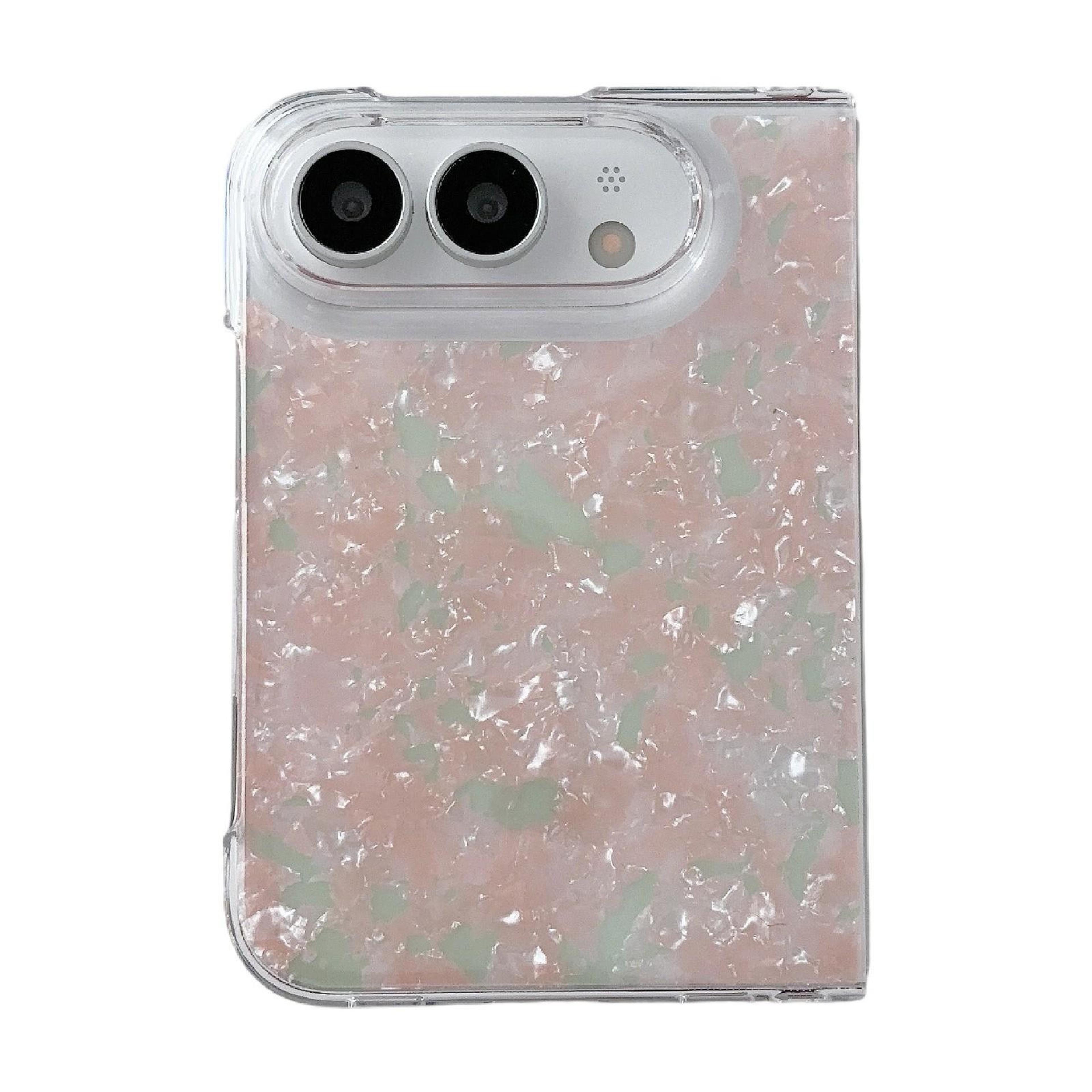 iphone duo case pink green two-section pc phone case with slim protective design
