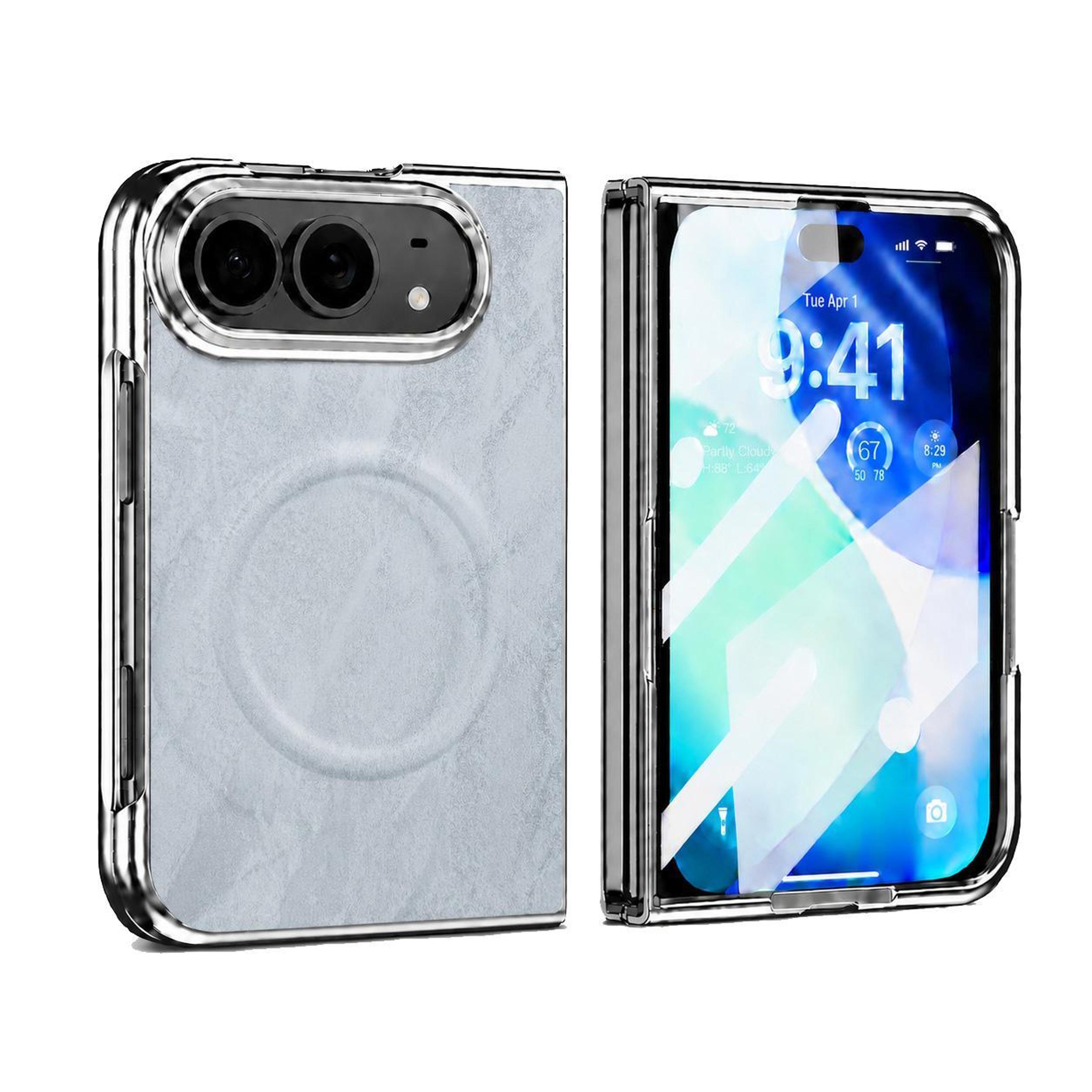 iphone duo magnetic snow mountain case with built-in screen protector