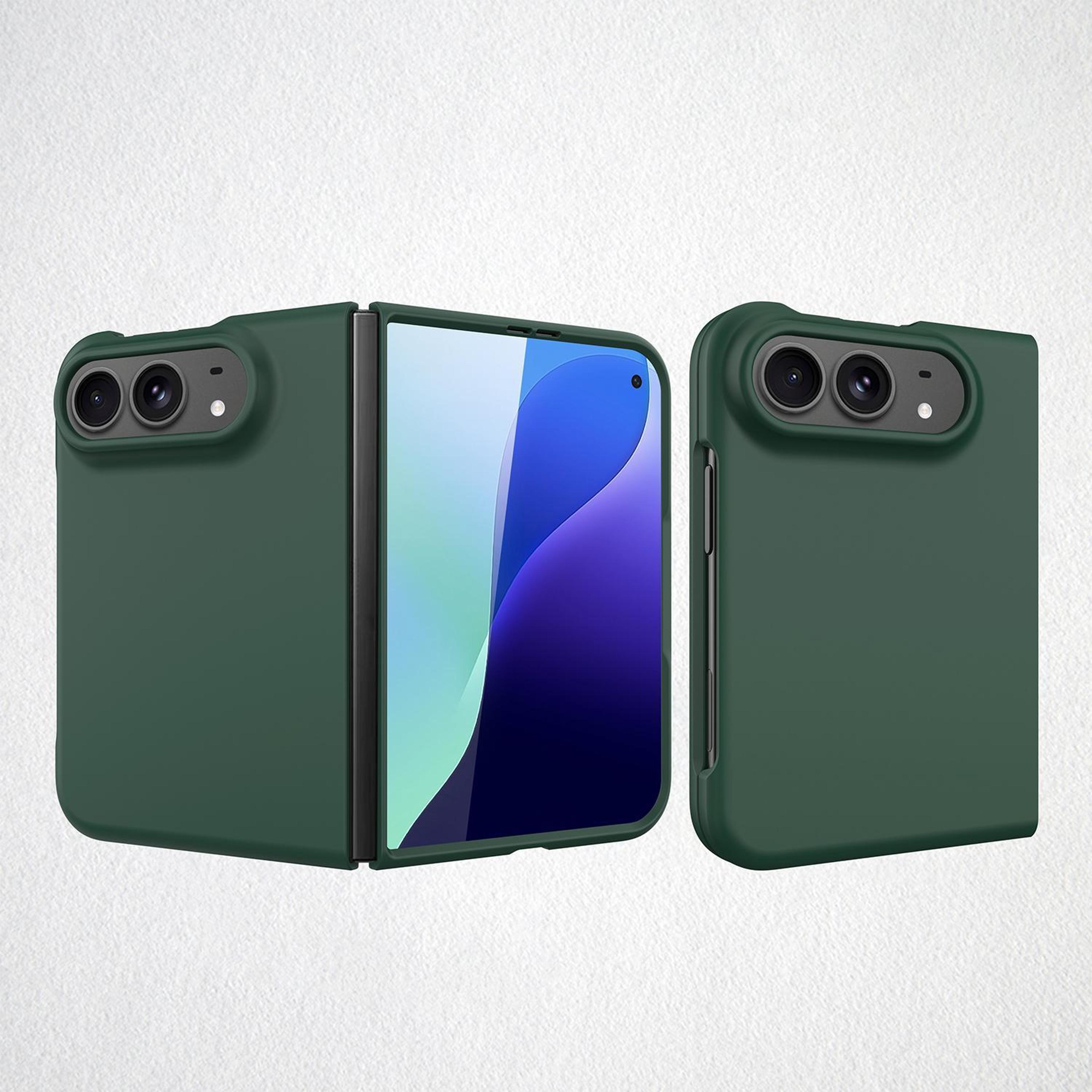 iphone duo full body case with screen protector, skin-friendly green finish