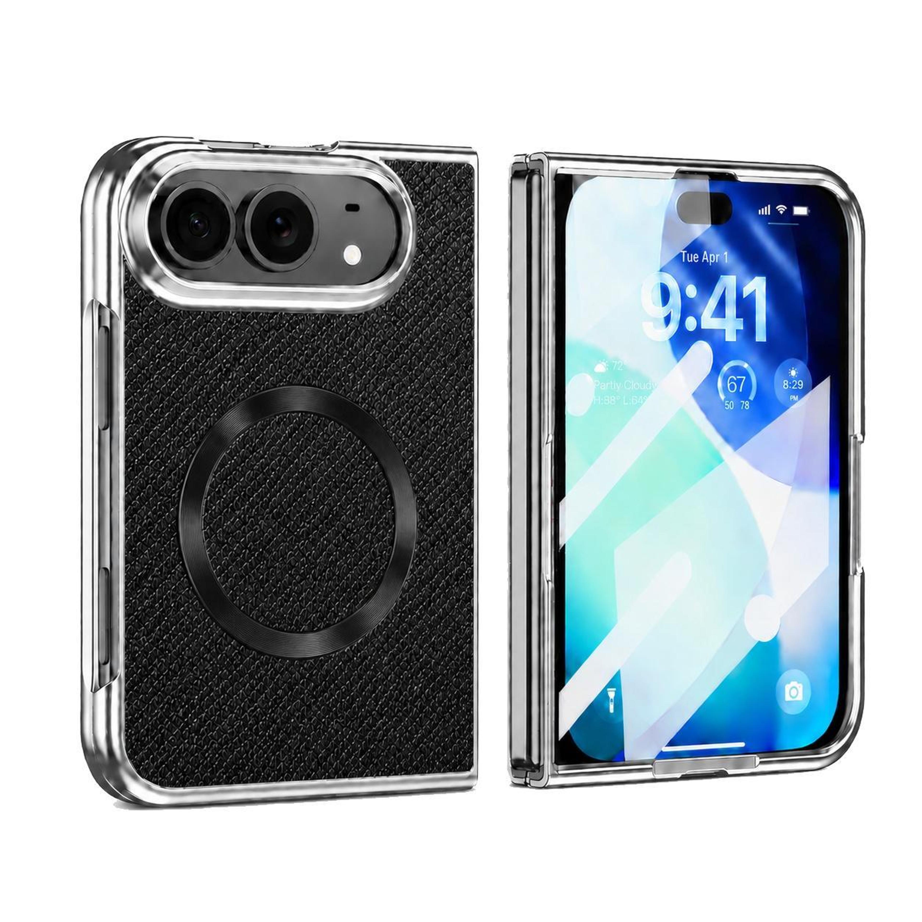 iphone duo magnetic glitter case with built-in screen protector and camera protection
