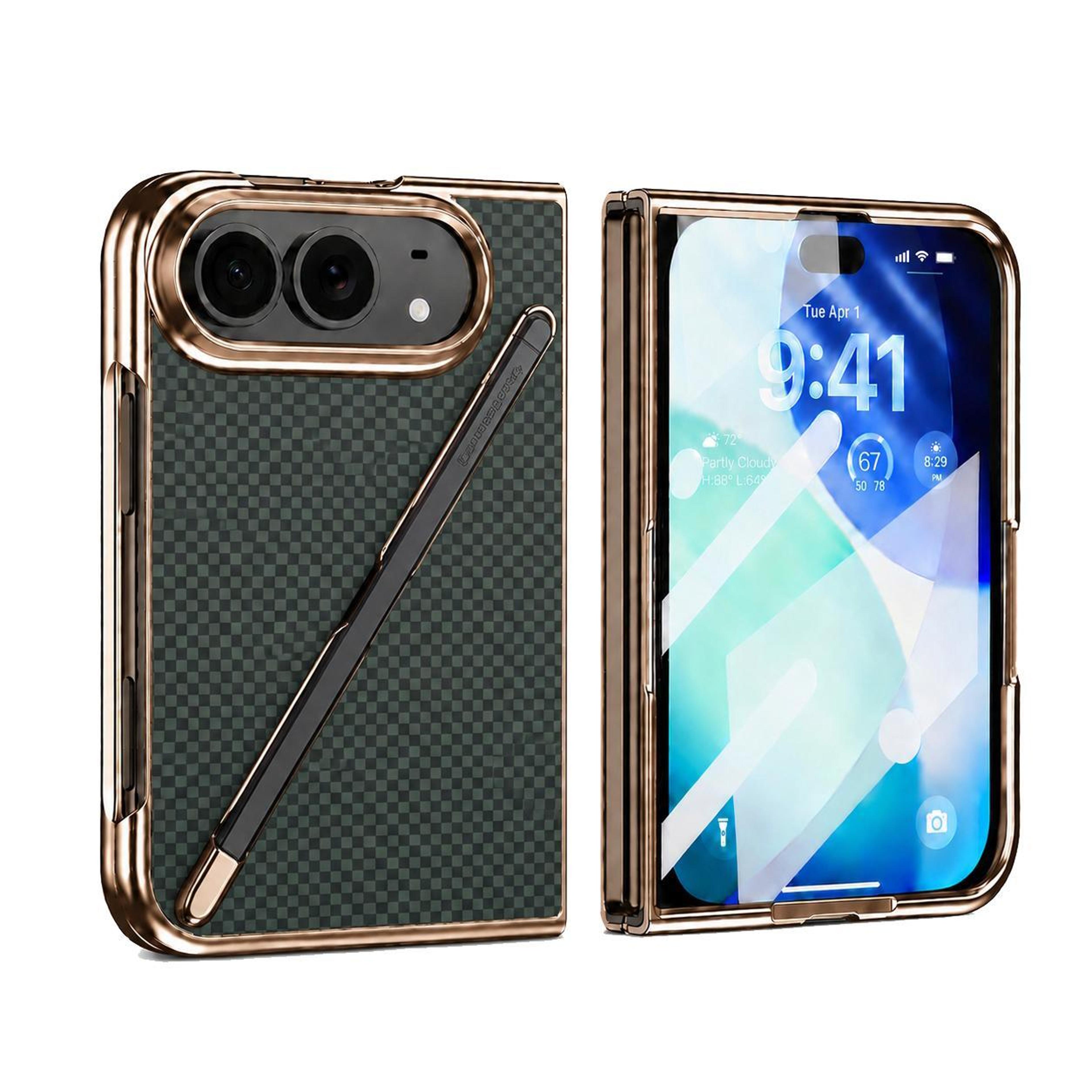iphone duo kevlar texture case with built-in stylus and screen protector
