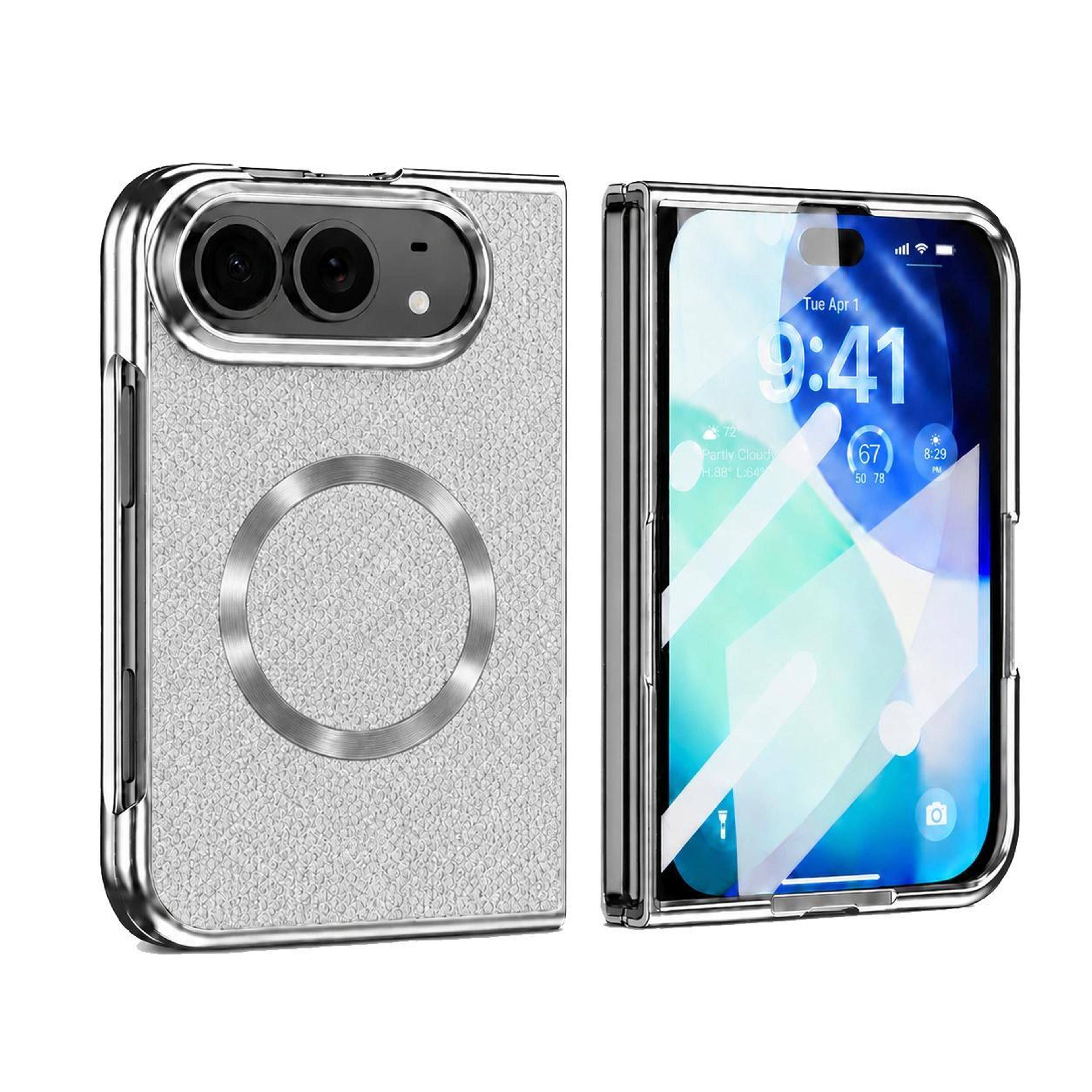 iphone duo glitter magnetic case with built-in screen protector and camera protection