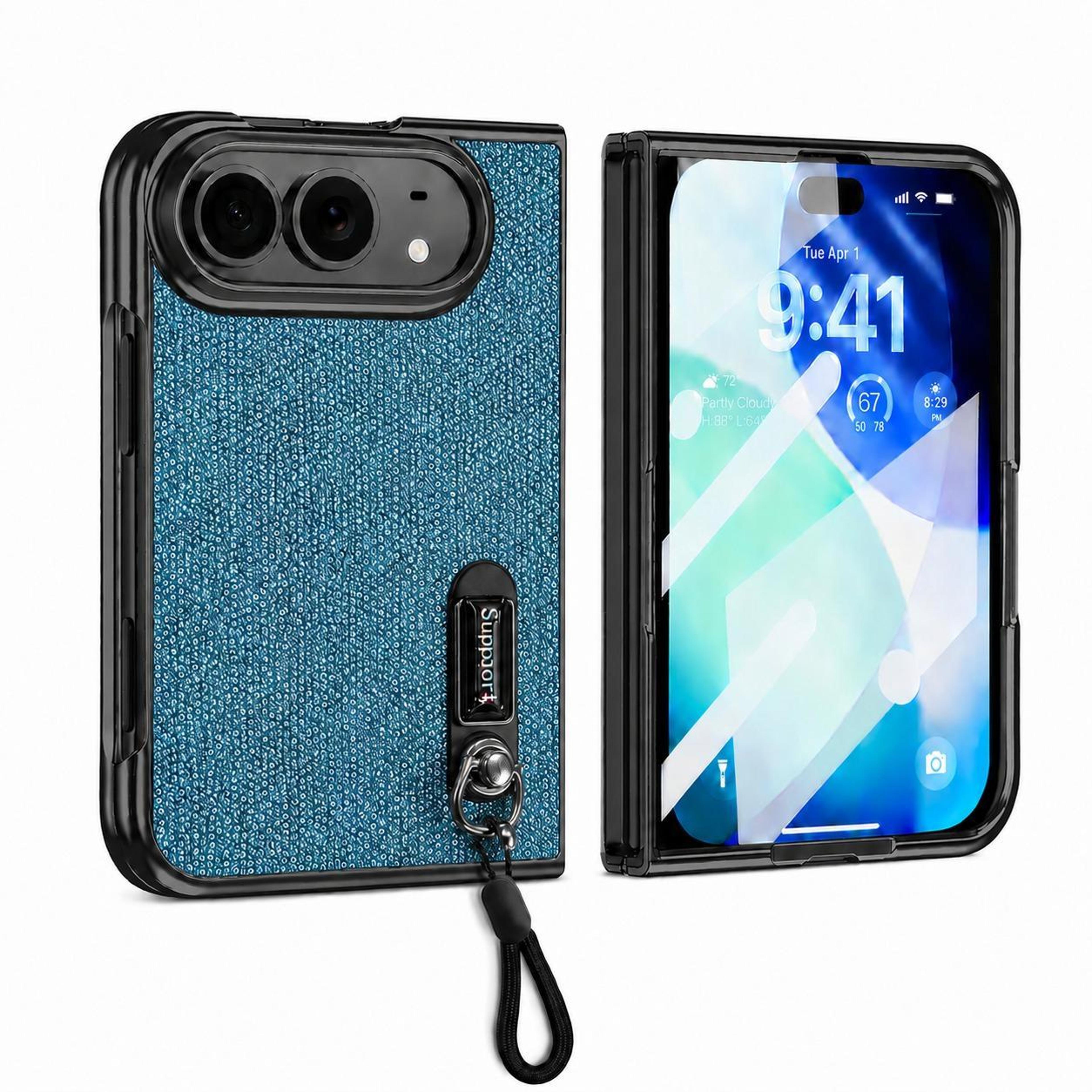 iphone duo case with screen protector hidden kickstand and wrist strap