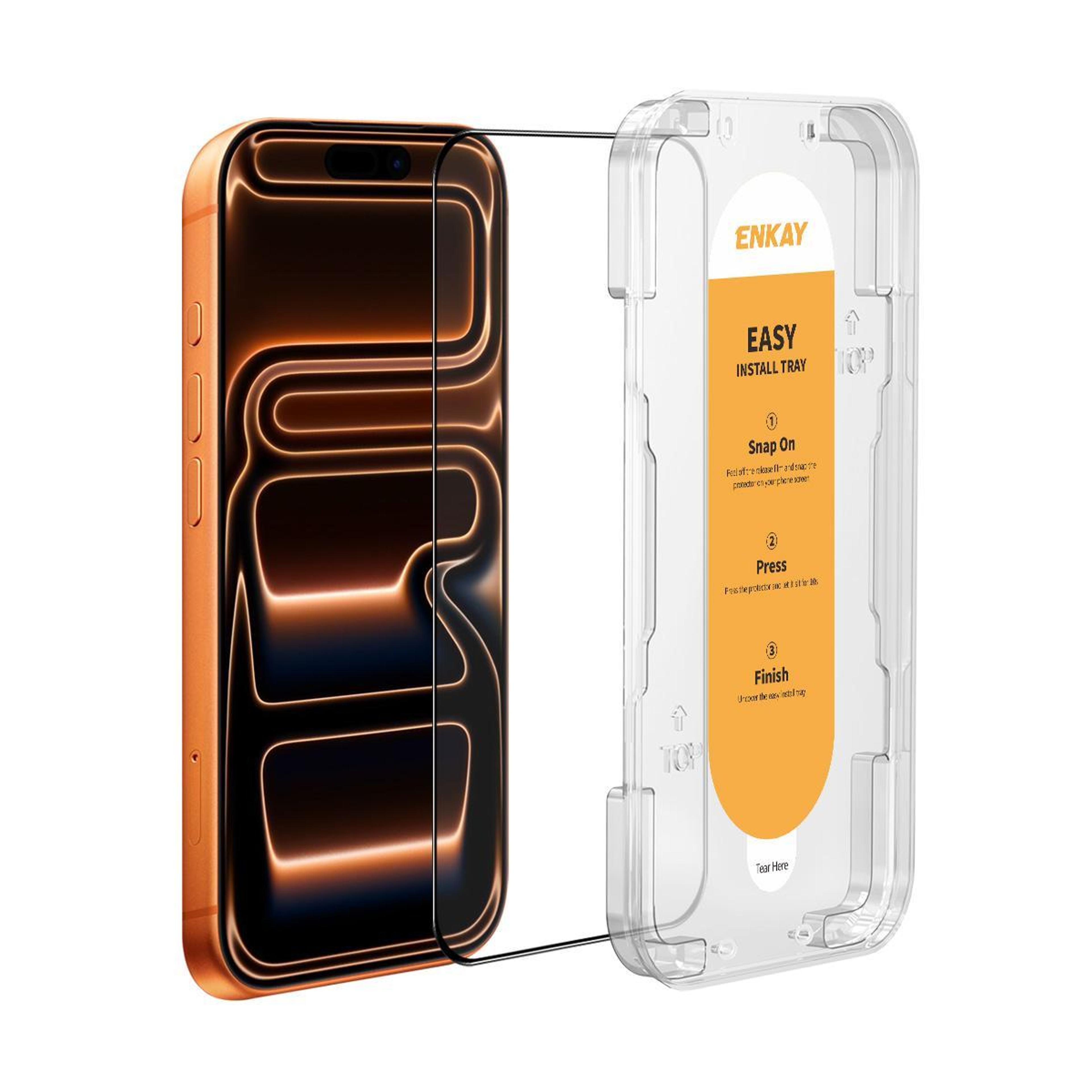 iphone 18 pro max screen protector 9h tempered glass with easy install tray and full coverage