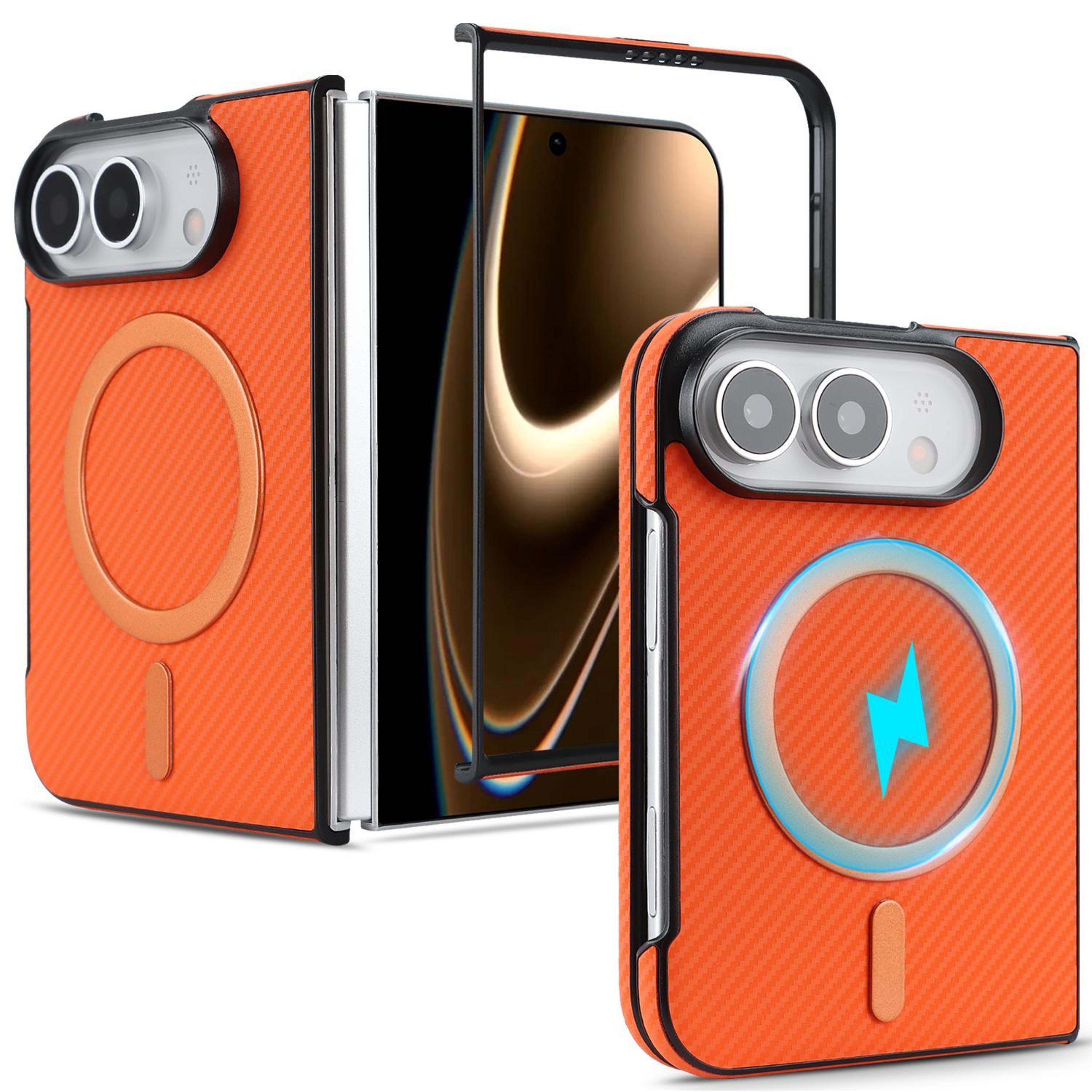 iphone duo case carbon fiber magsafe phone case with faux leather and camera protection
