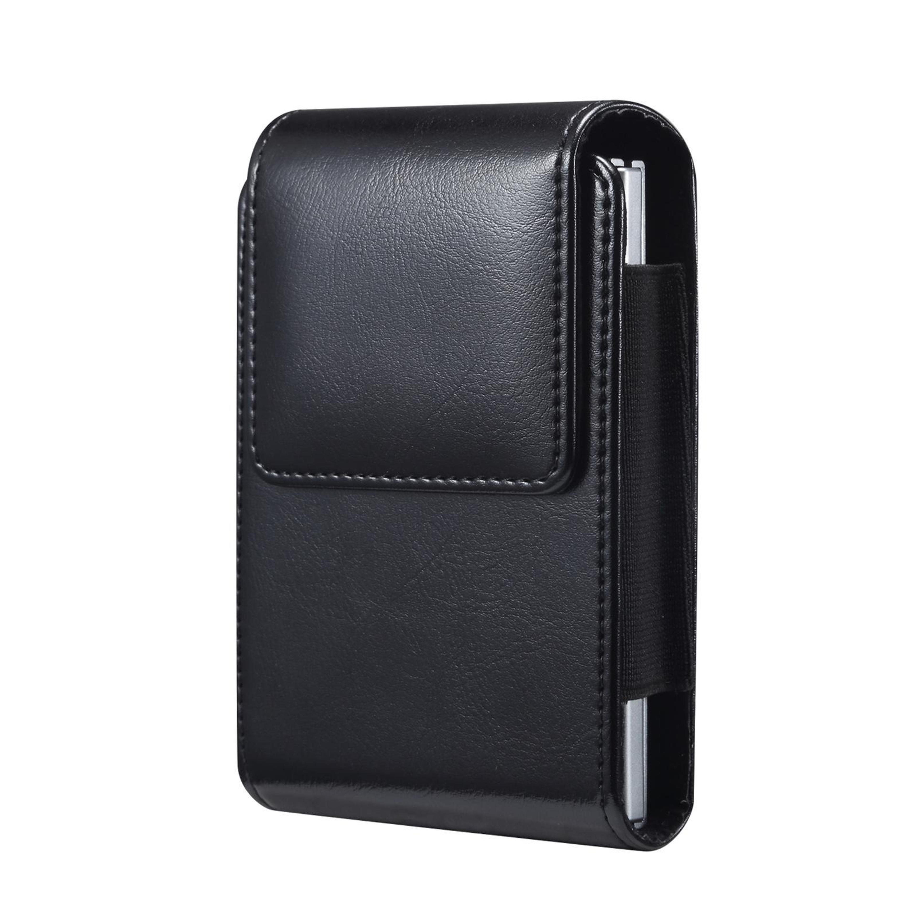 iphone duo genuine leather phone pouch with magnetic closure and belt buckle