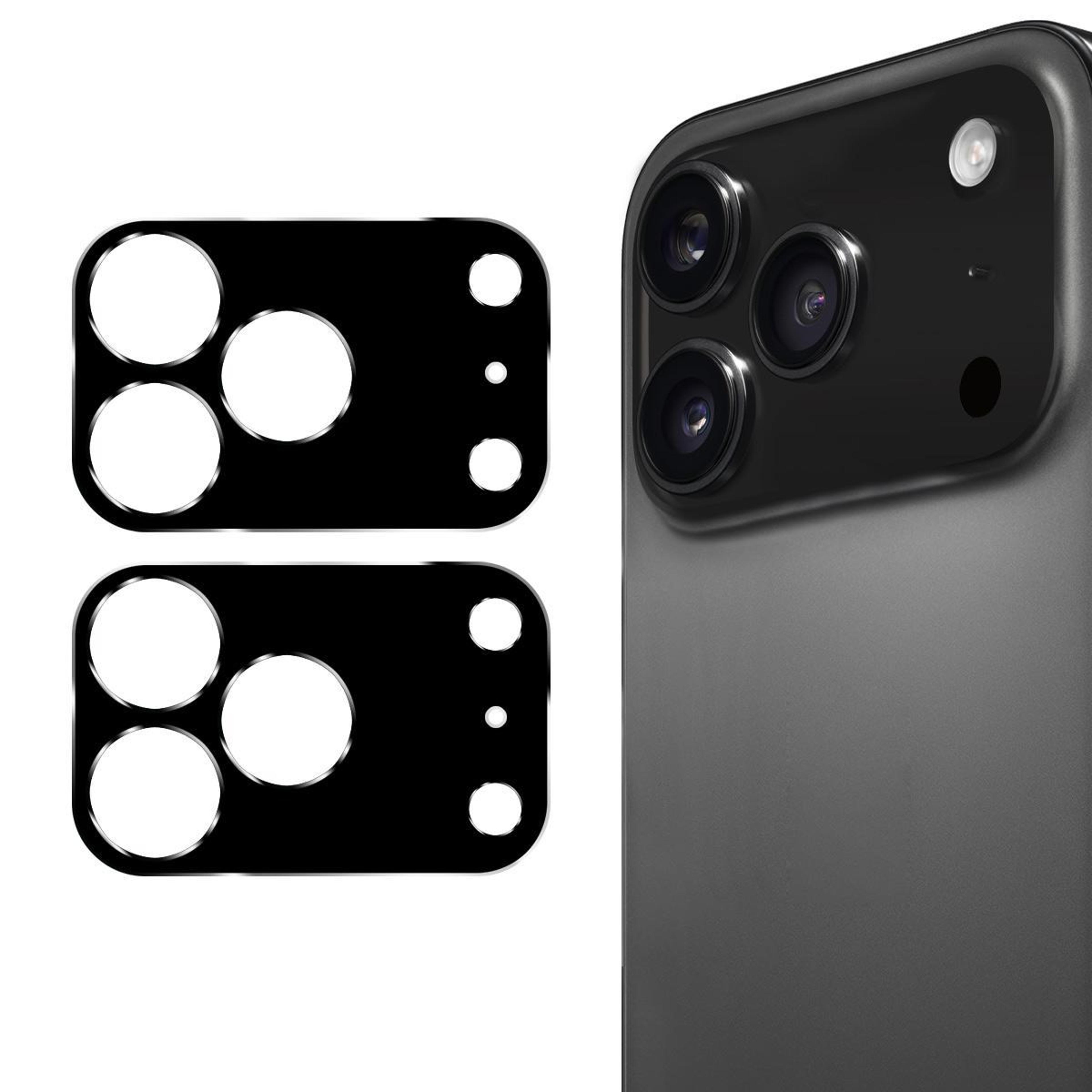 iphone 18 pro camera lens protector black 9h tempered glass
