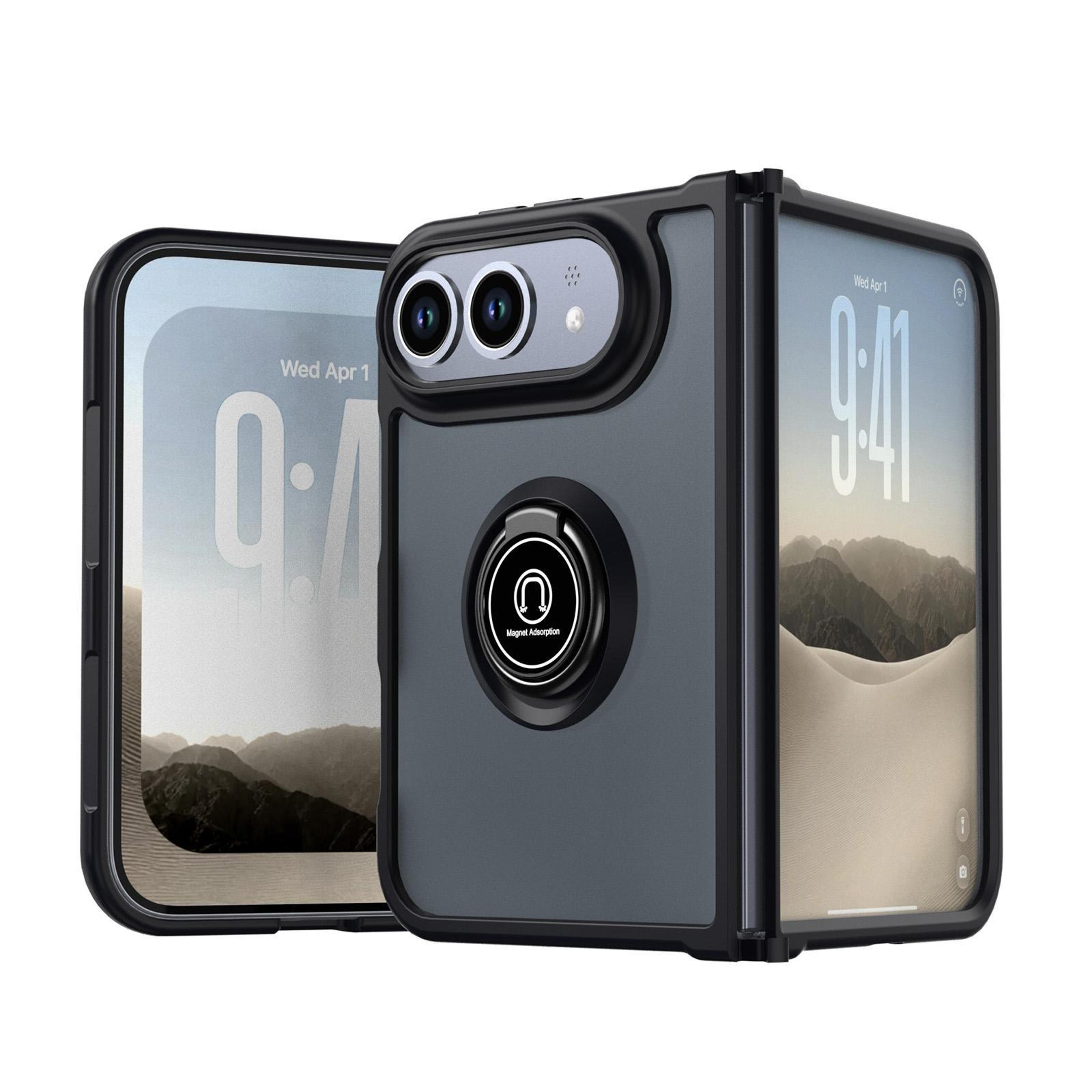 duo q shadow 1 series tpu + pc phone case with magnetic ring holder