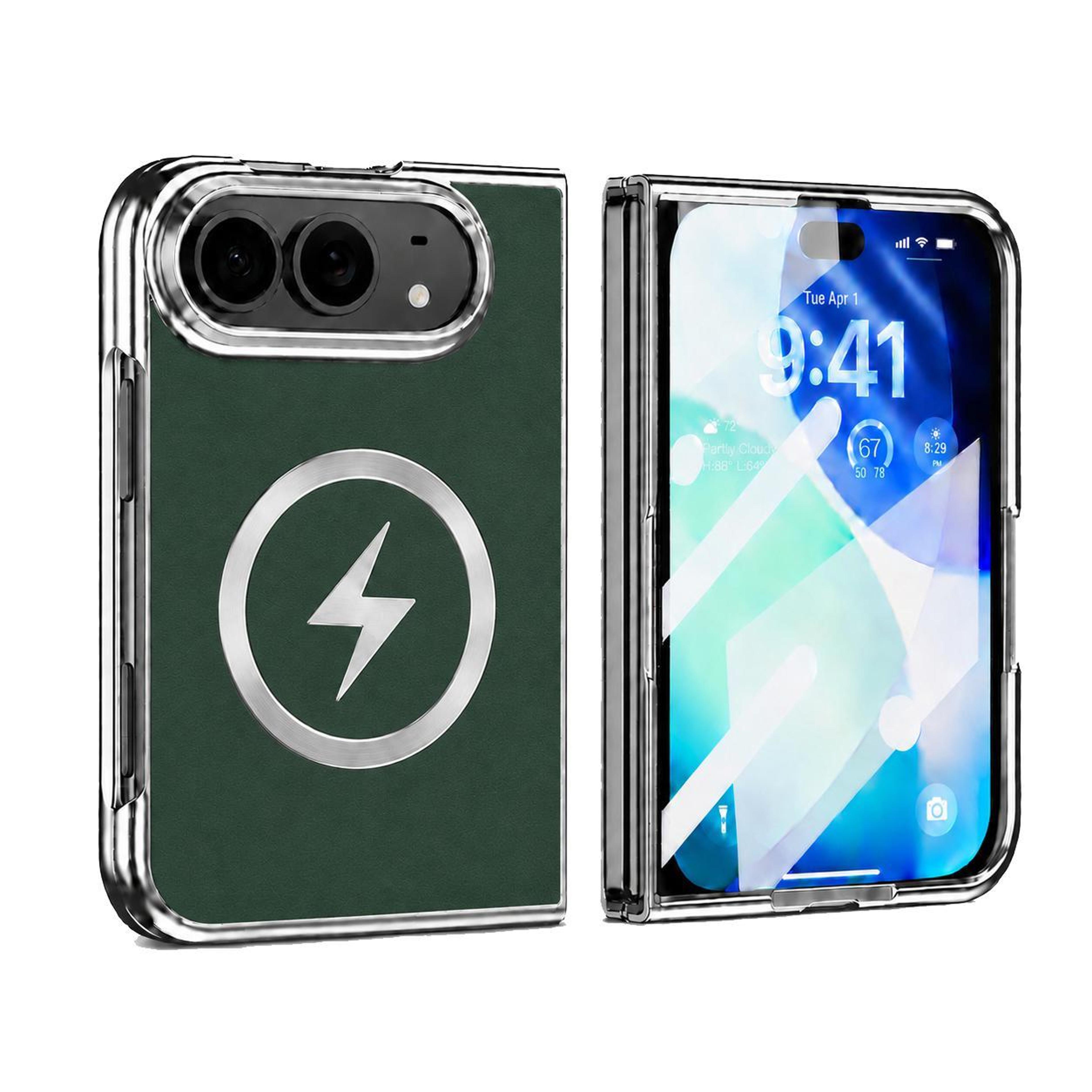 duo magnetic foldable phone case with integrated screen protector