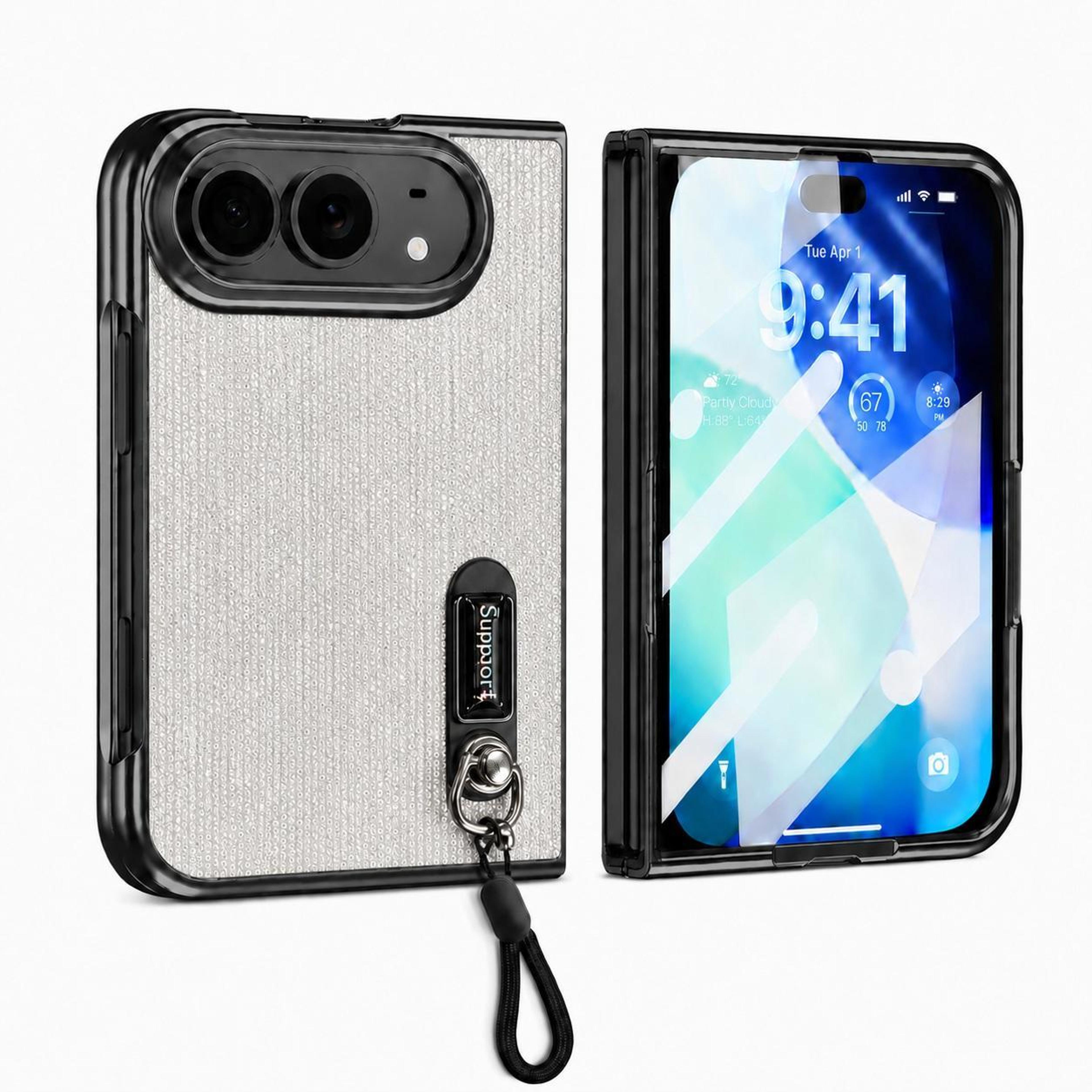 iphone duo case with screen protector hidden kickstand & wrist strap