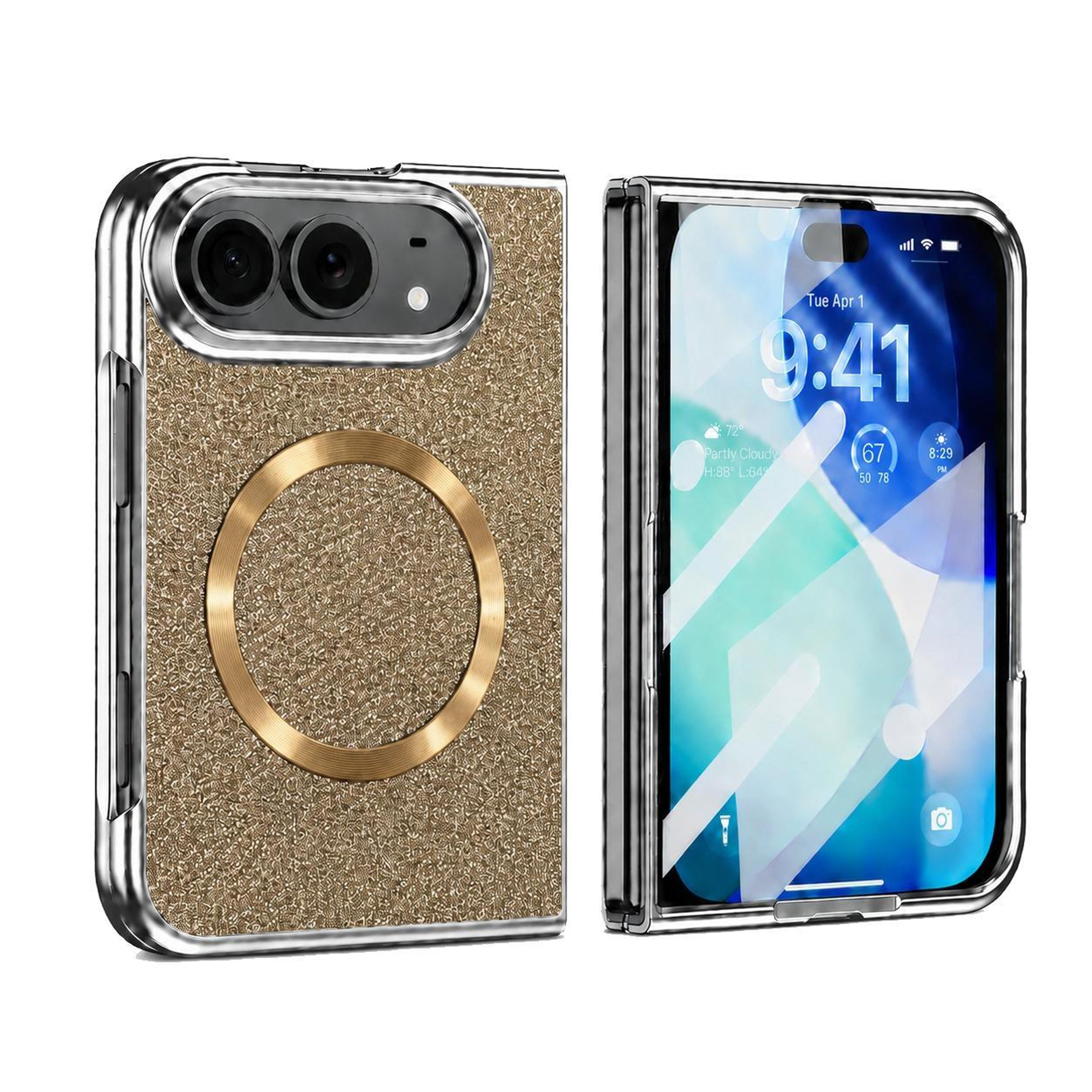 iphone duo glitter magnetic case with integrated screen protector