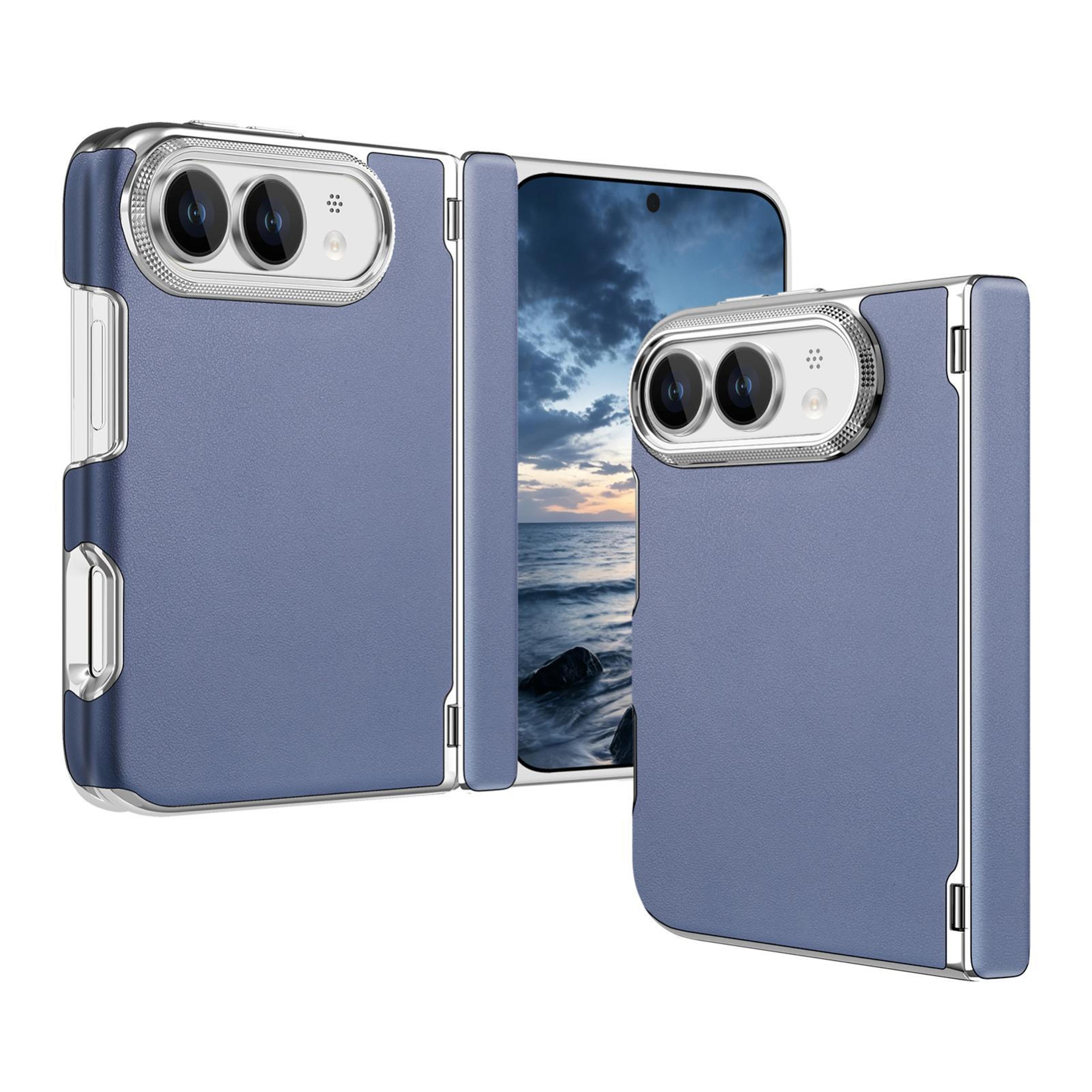 iphone duo retro leather-textured dual-hinge magnetic phone case