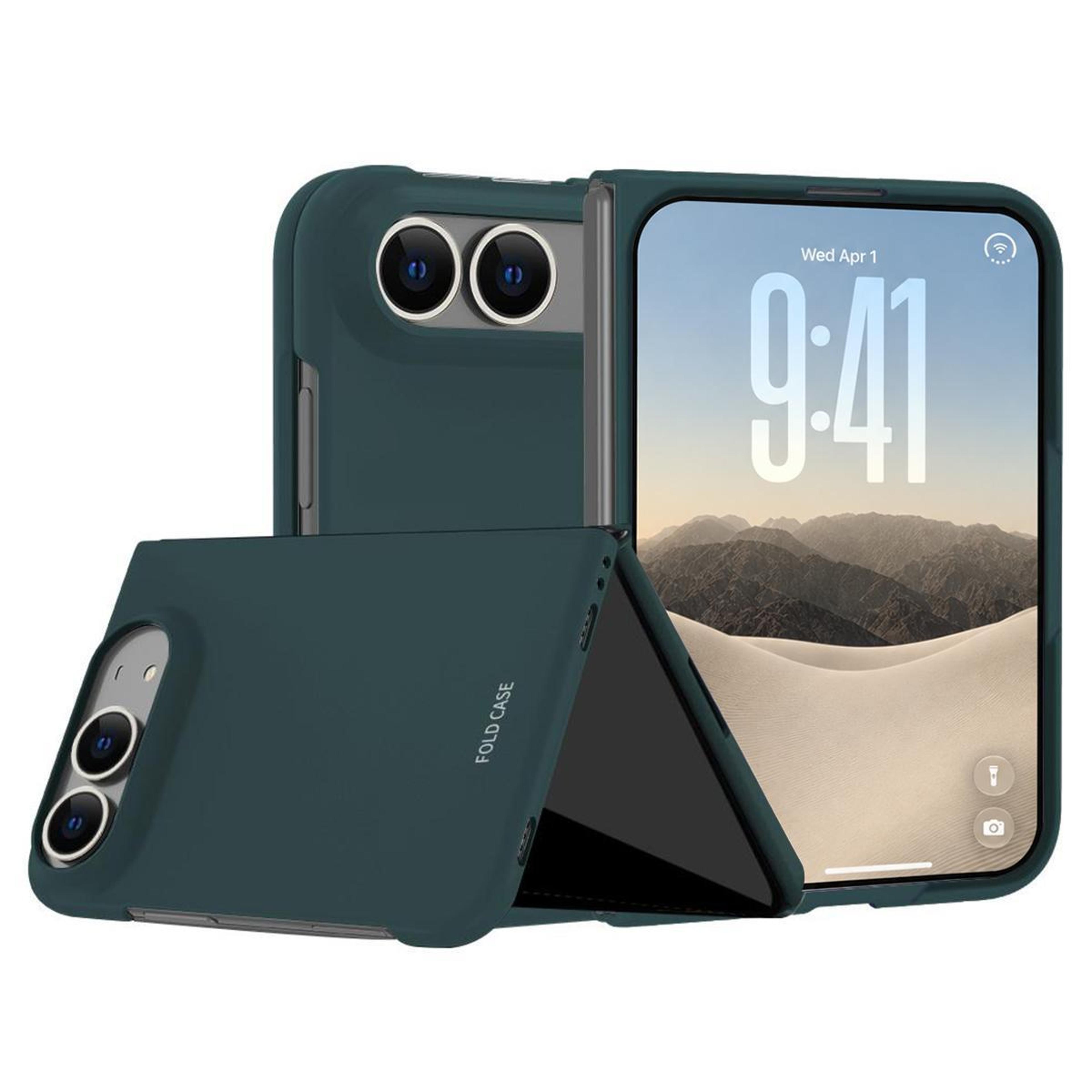 duo electroplated shockproof phone case with flip stand