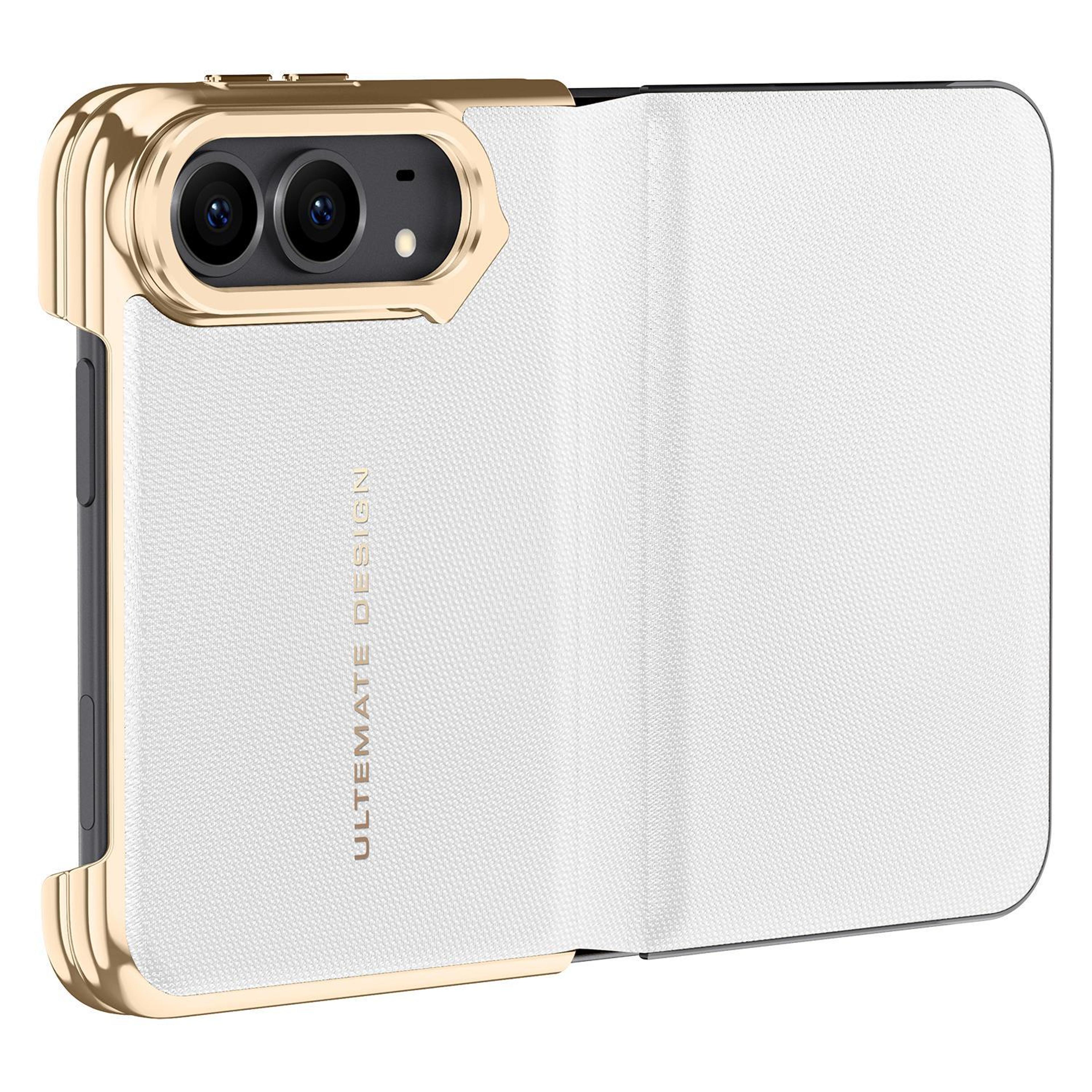 iphone duo full coverage flip phone case with metal lens holder and magnetic sleep wake