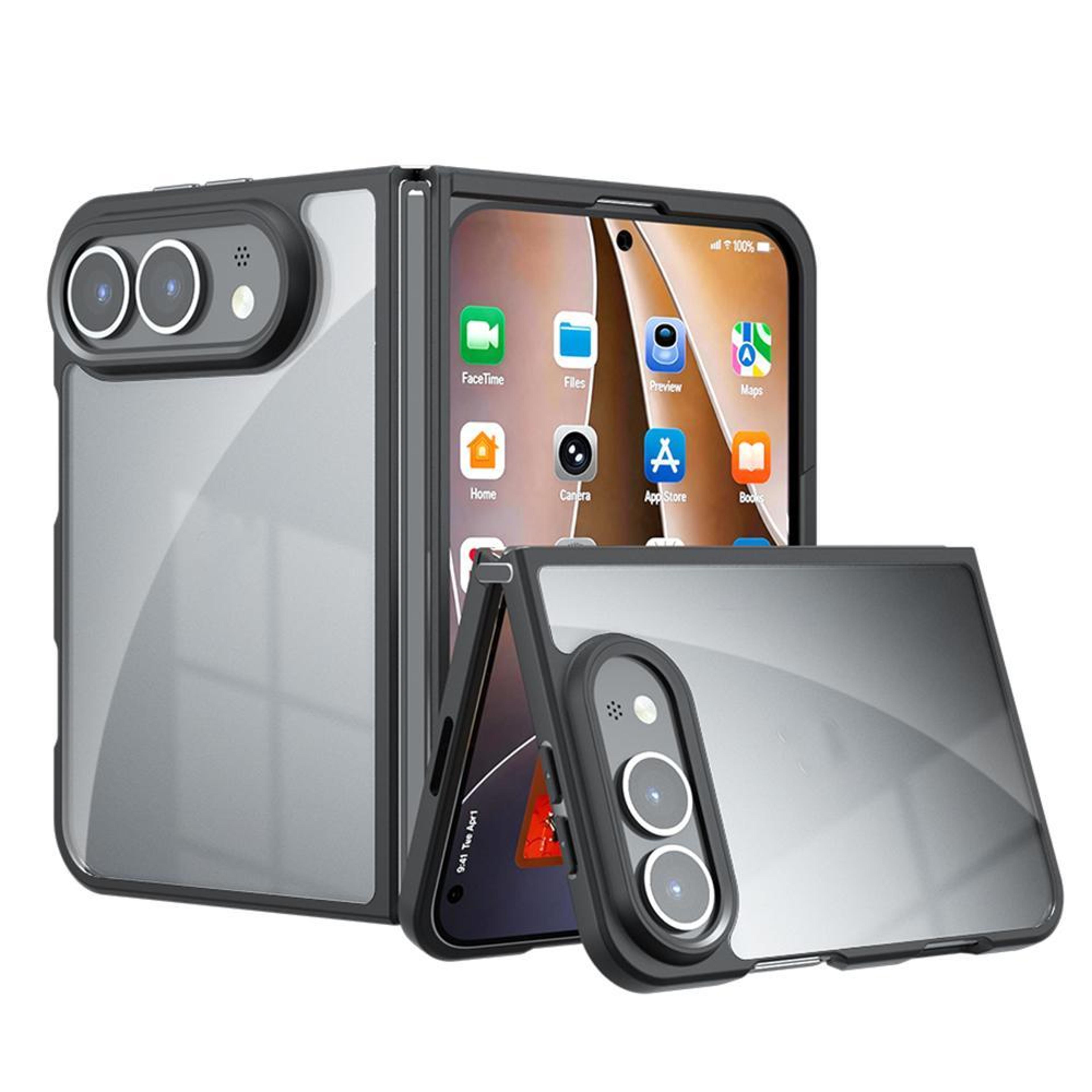 iphone duo transparent hybrid phone case with pc and tpu protection