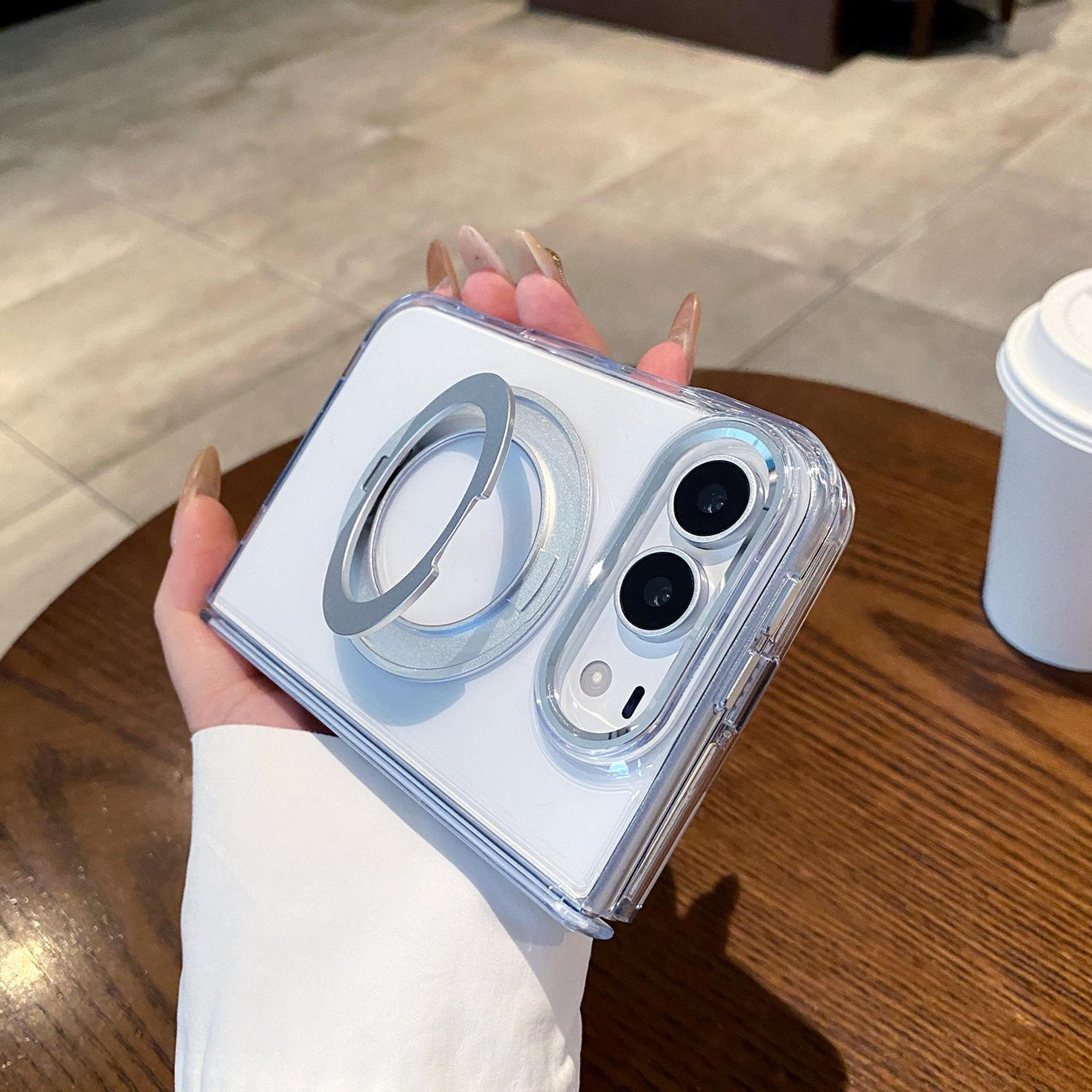 iphone duo magnetic clear phone case with 360 degree ring holder