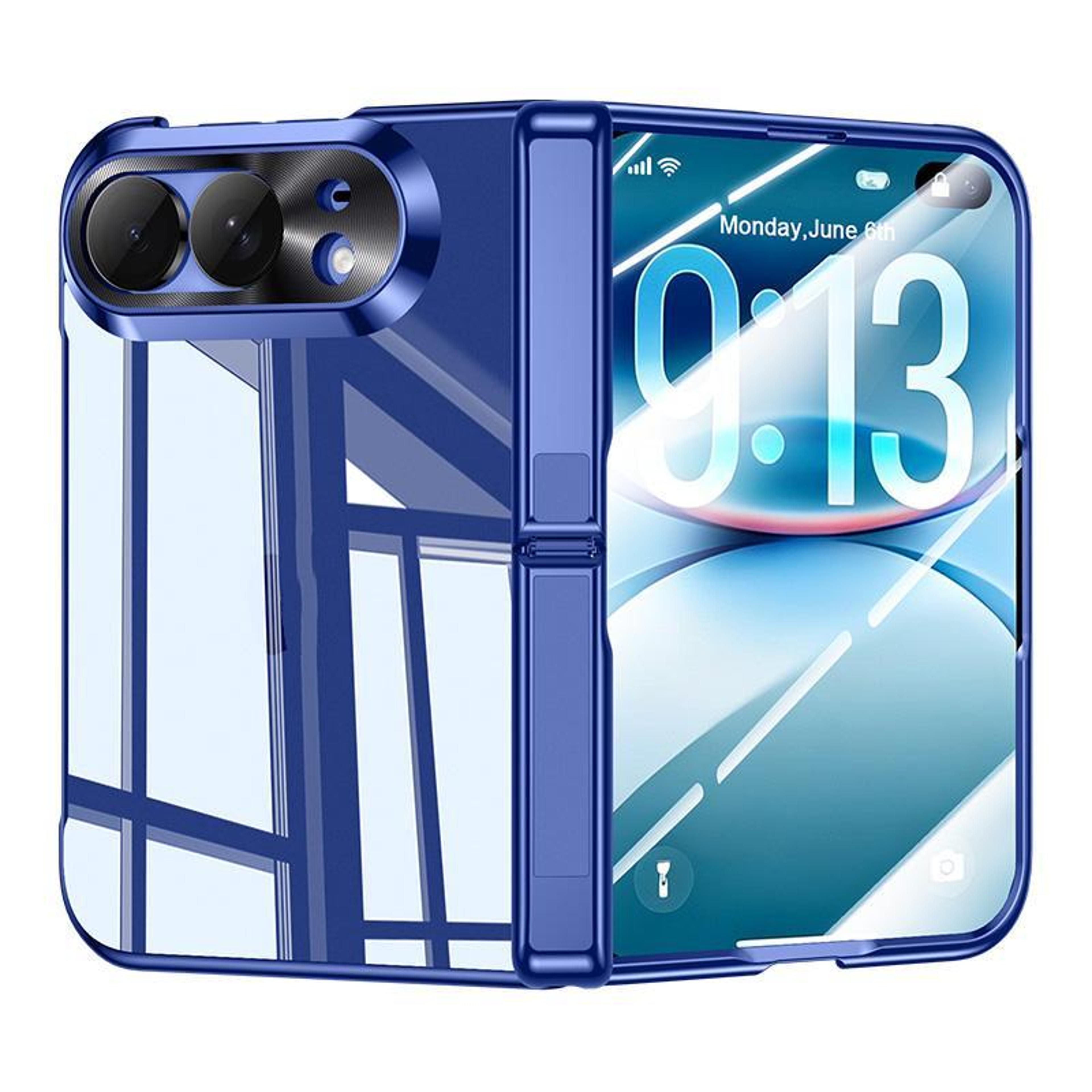 iphone duo transparent hinge protection phone case with concealed kickstand