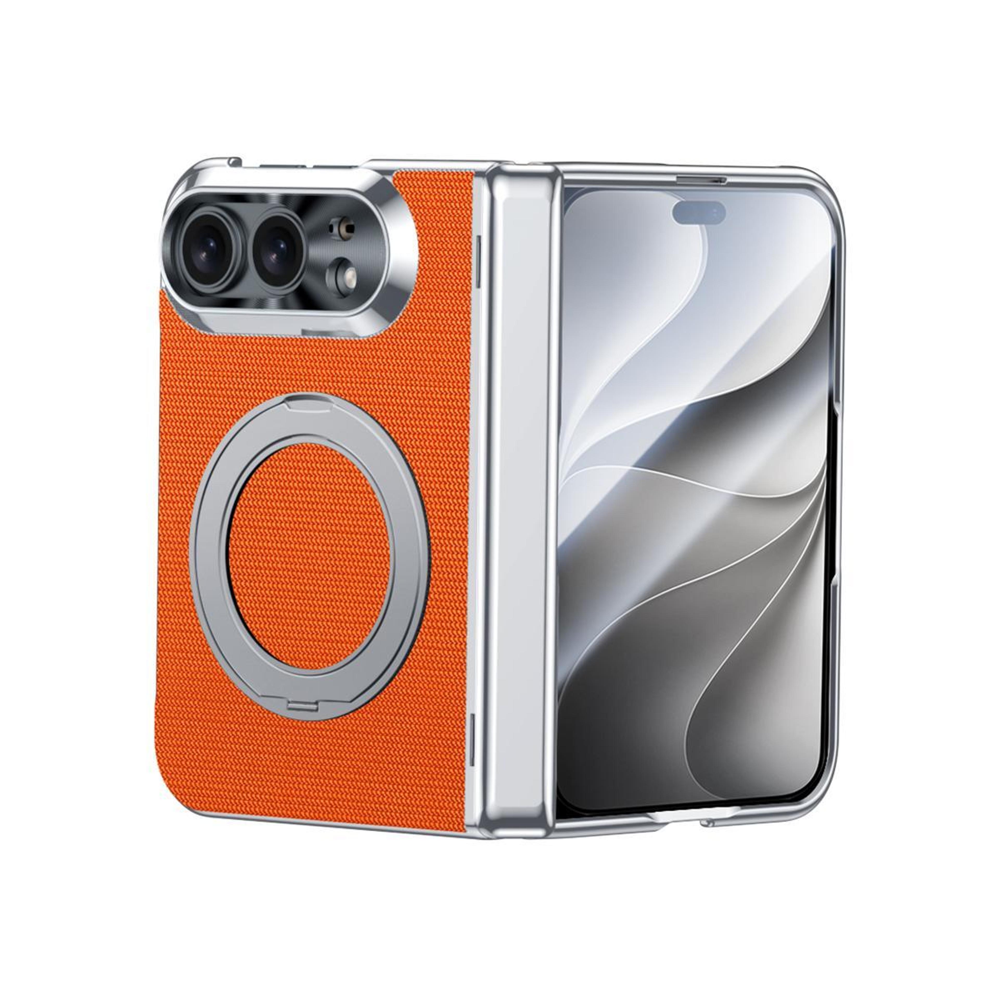 magnetic full-coverage iphone duo case with 360 degree ring holder and integrated screen protector