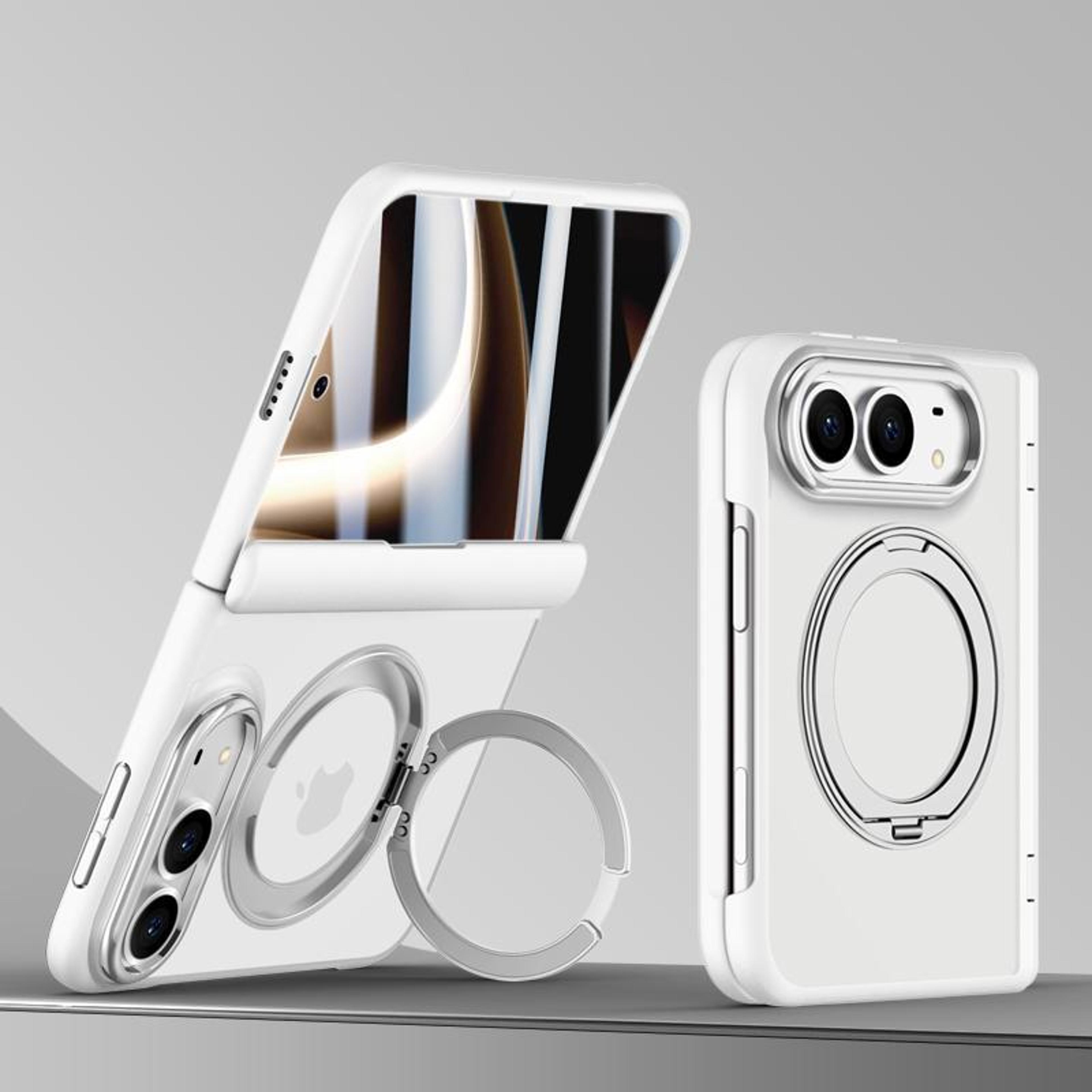 iphone duo matte magnetic phone case with rotating stand and screen protector