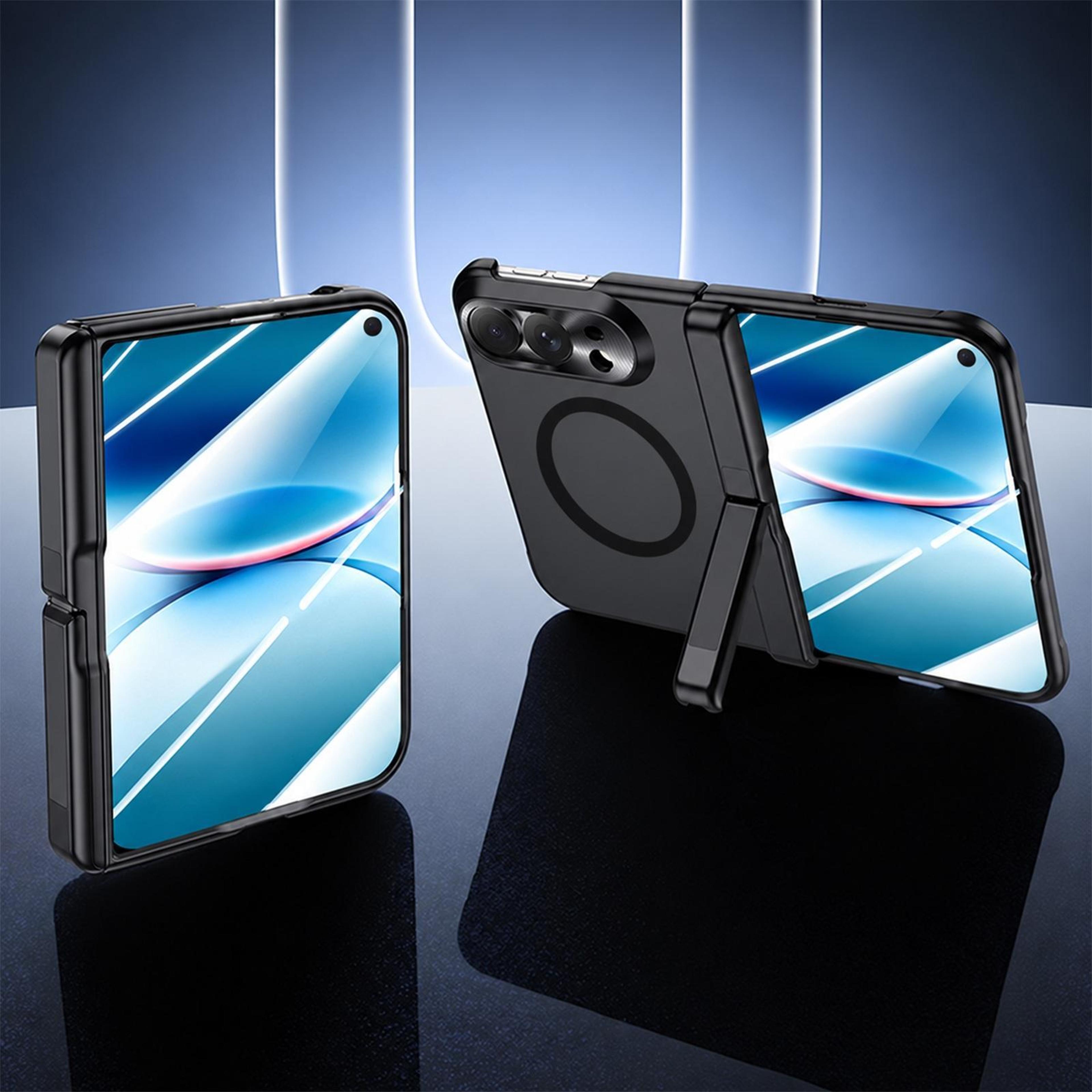 duo magnetic phone case with spring hinge protection built-in screen protector and kickstand