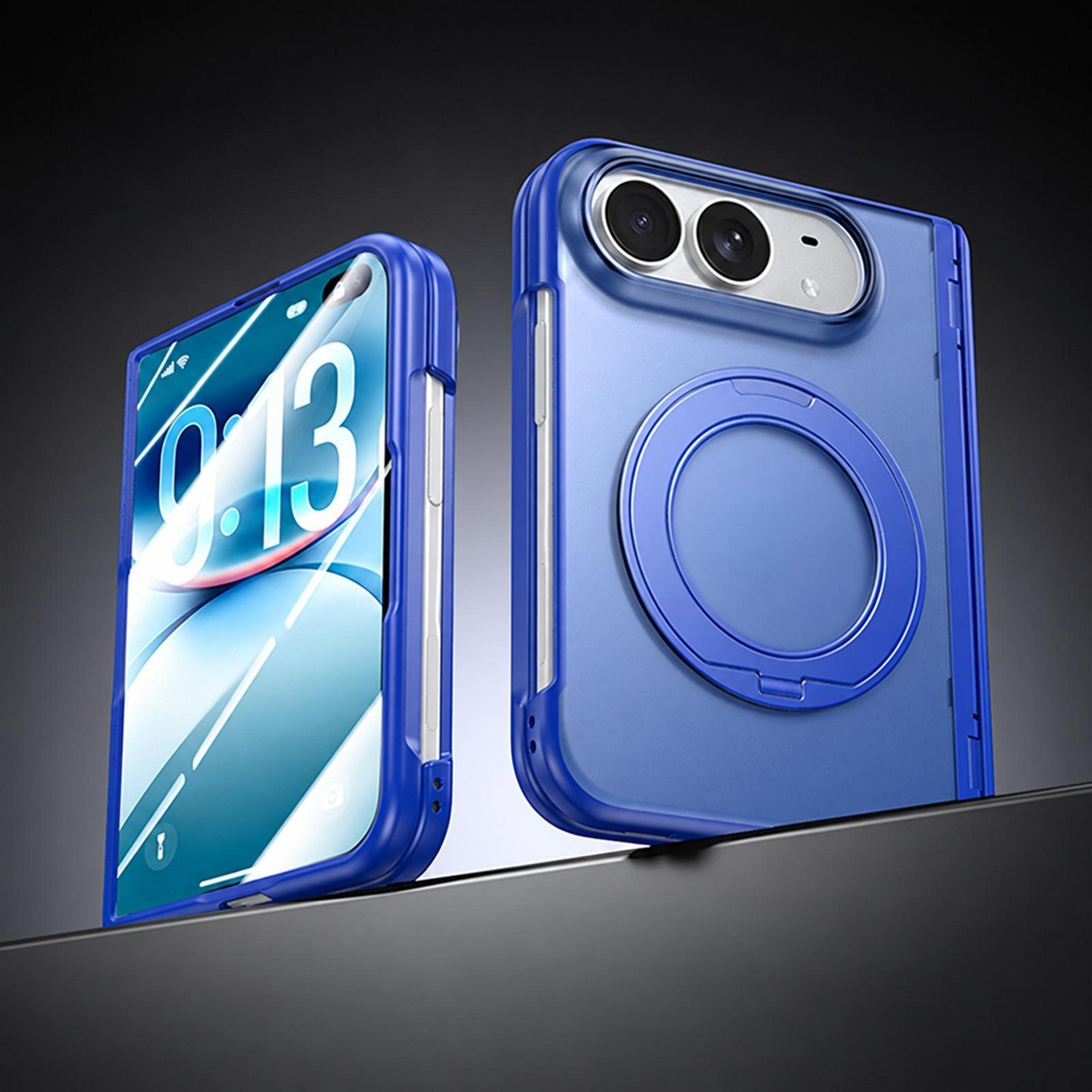 foldable phone case for iphone duo with screen protector magnetic ring stand and hinge protection