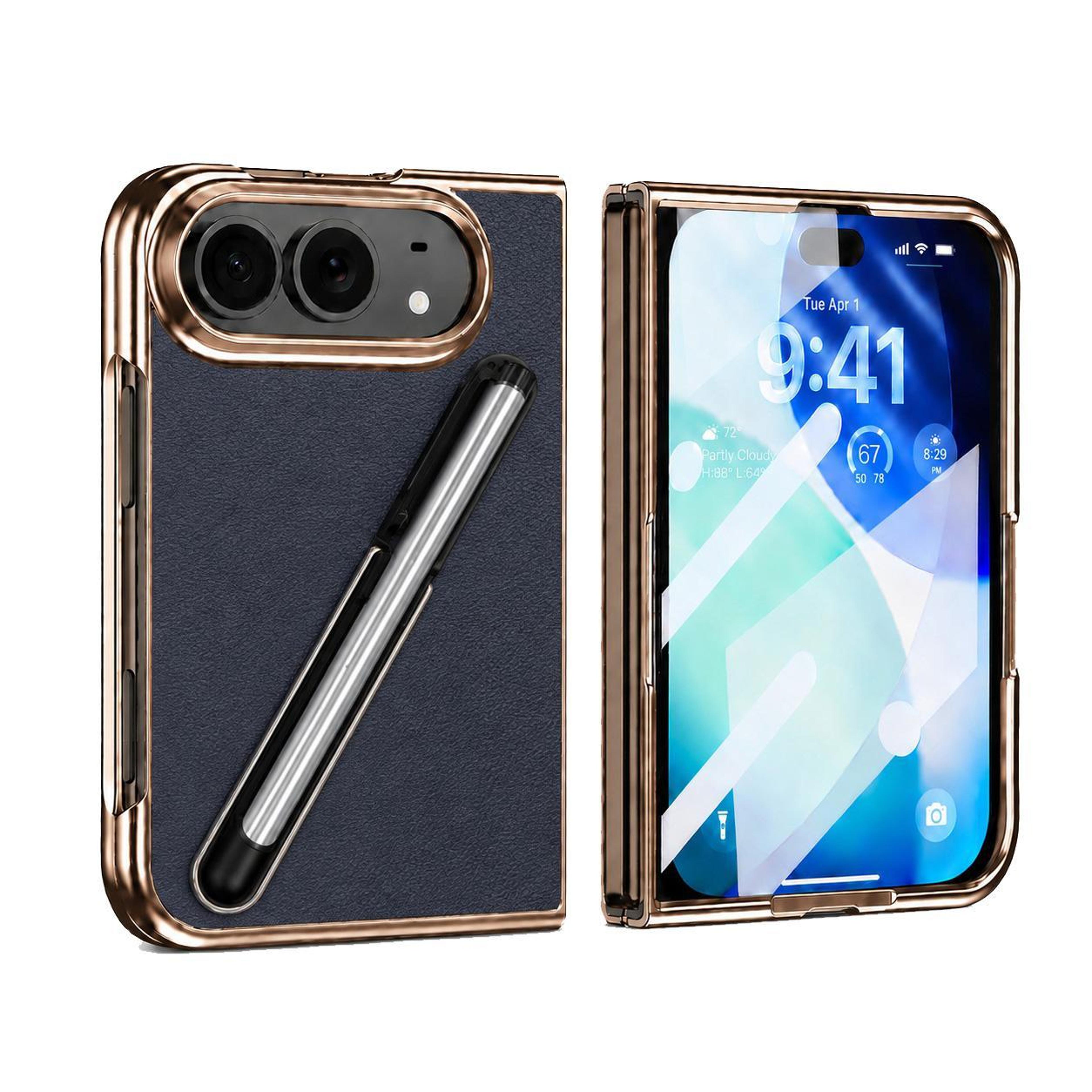 iphone duo electroplated stylus holder case with screen protector and kickstand