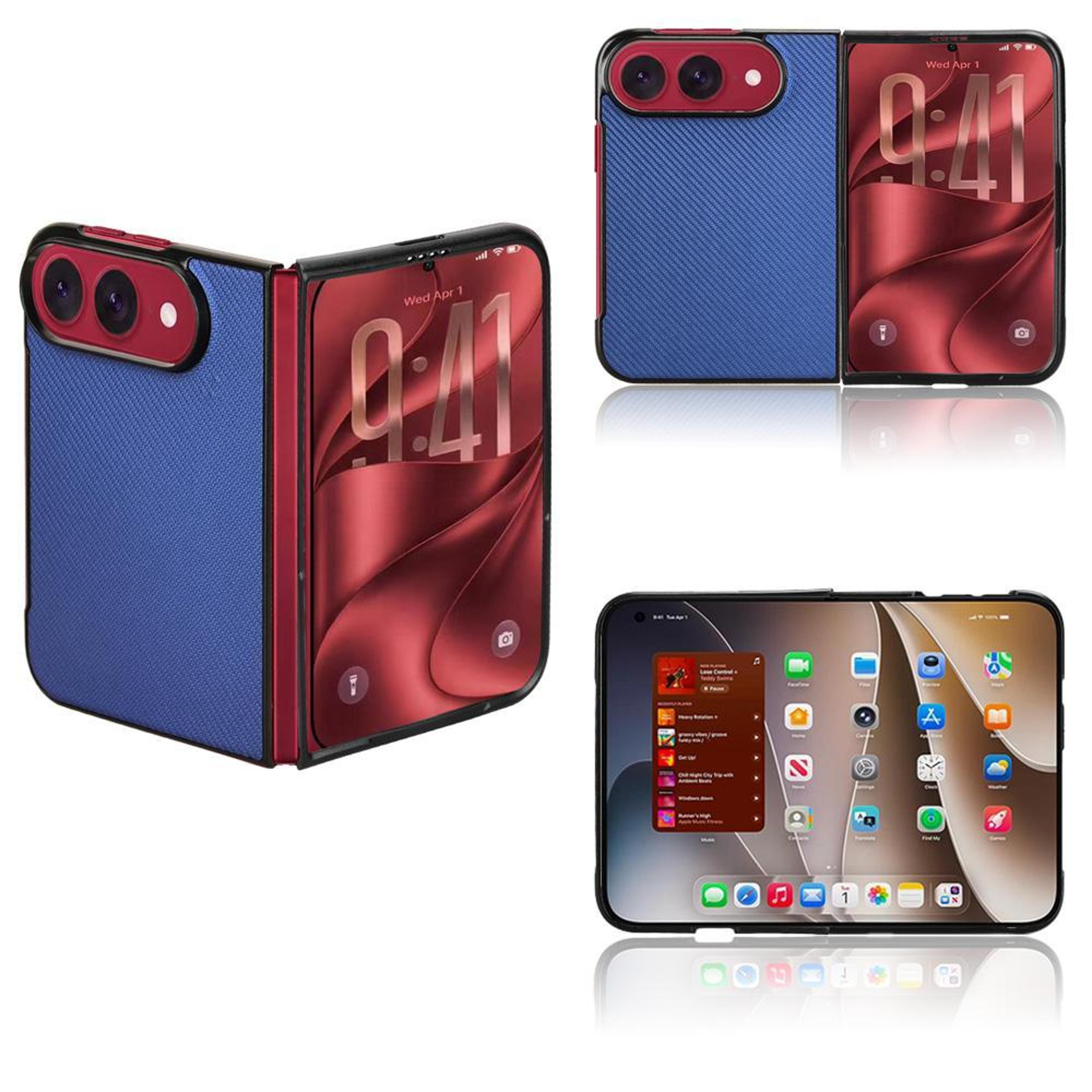 iphone duo pu leather pc protective phone case
