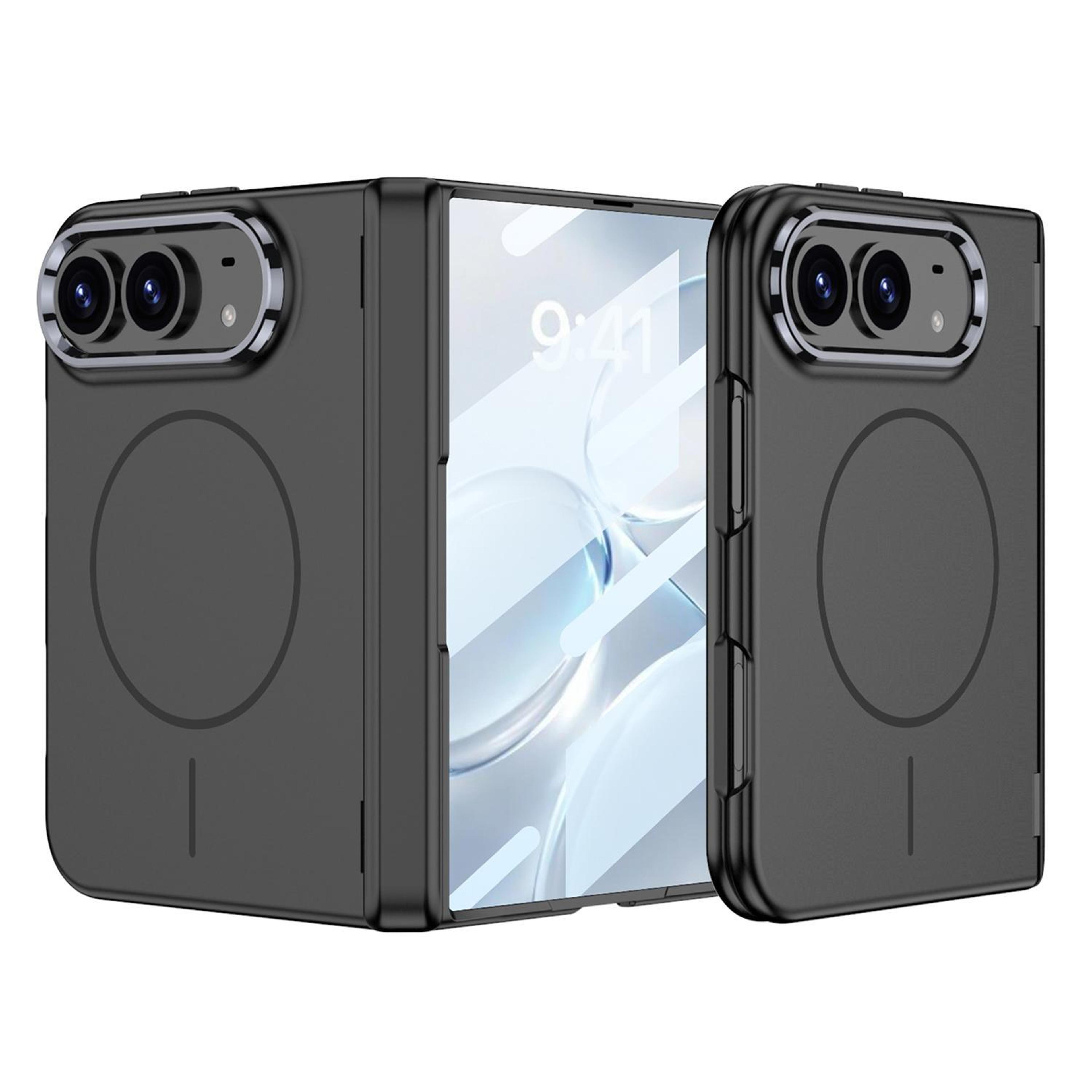 magnetic folding full coverage iphone case with integrated screen protector