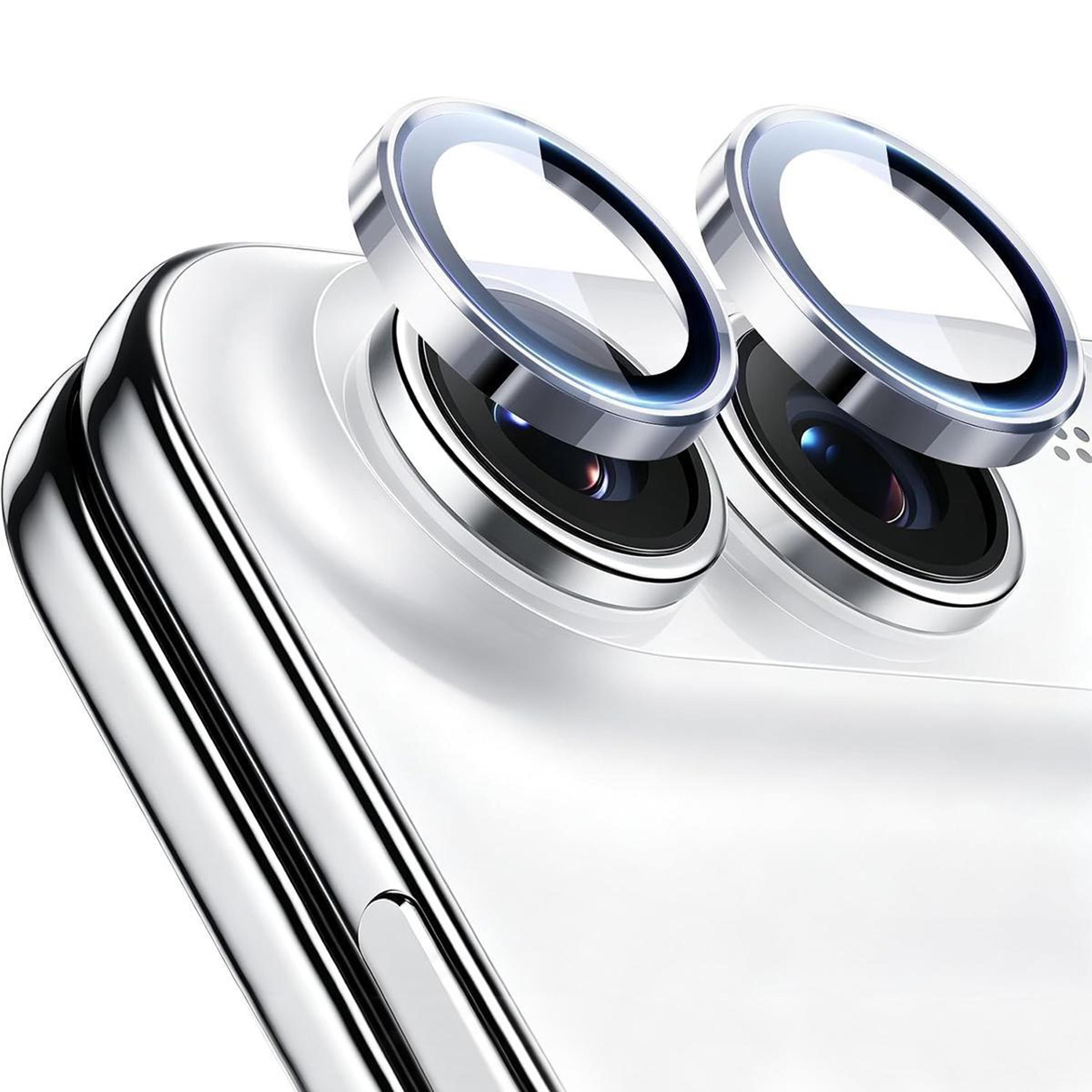 iphone duo camera lens protector with anti-reflection tempered glass and metal bezel