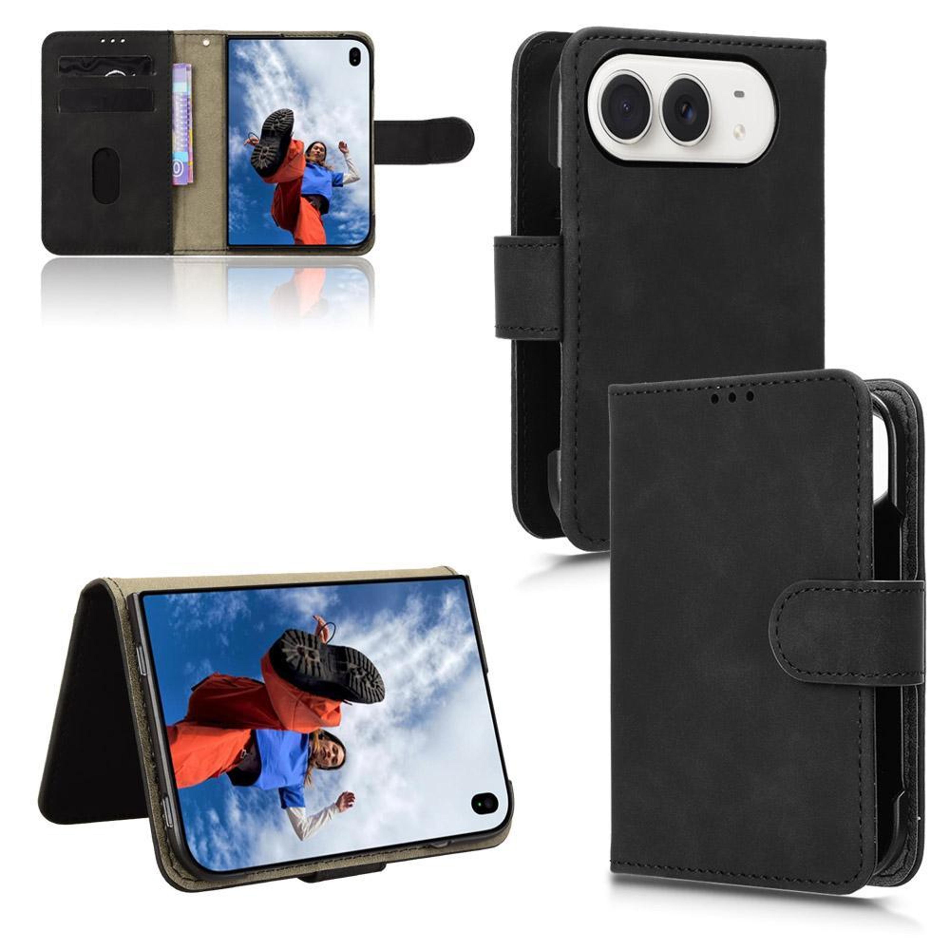 iphone duo magnetic flip pu leather wallet phone case