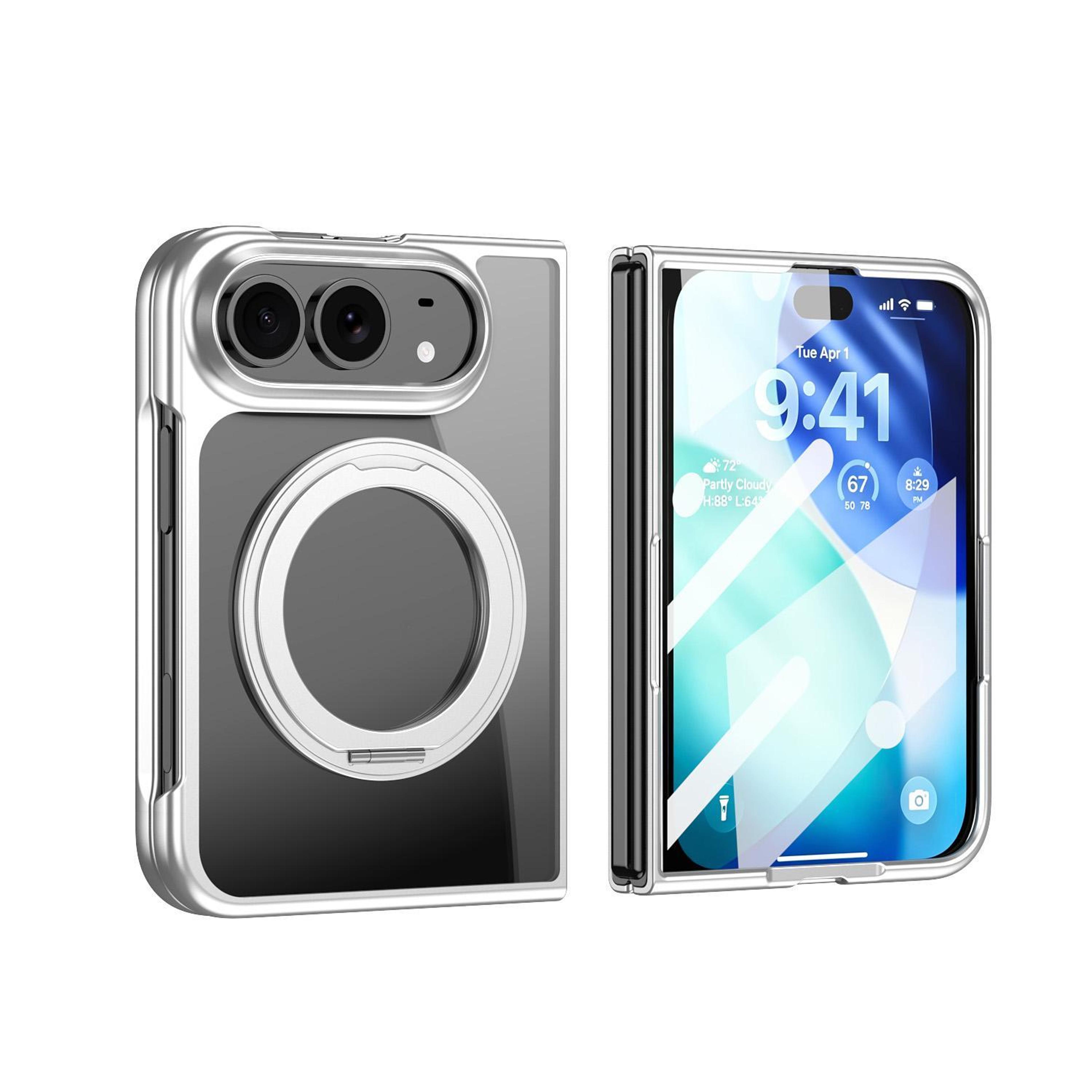 iphone duo clear magnetic ring holder case with integrated screen protector