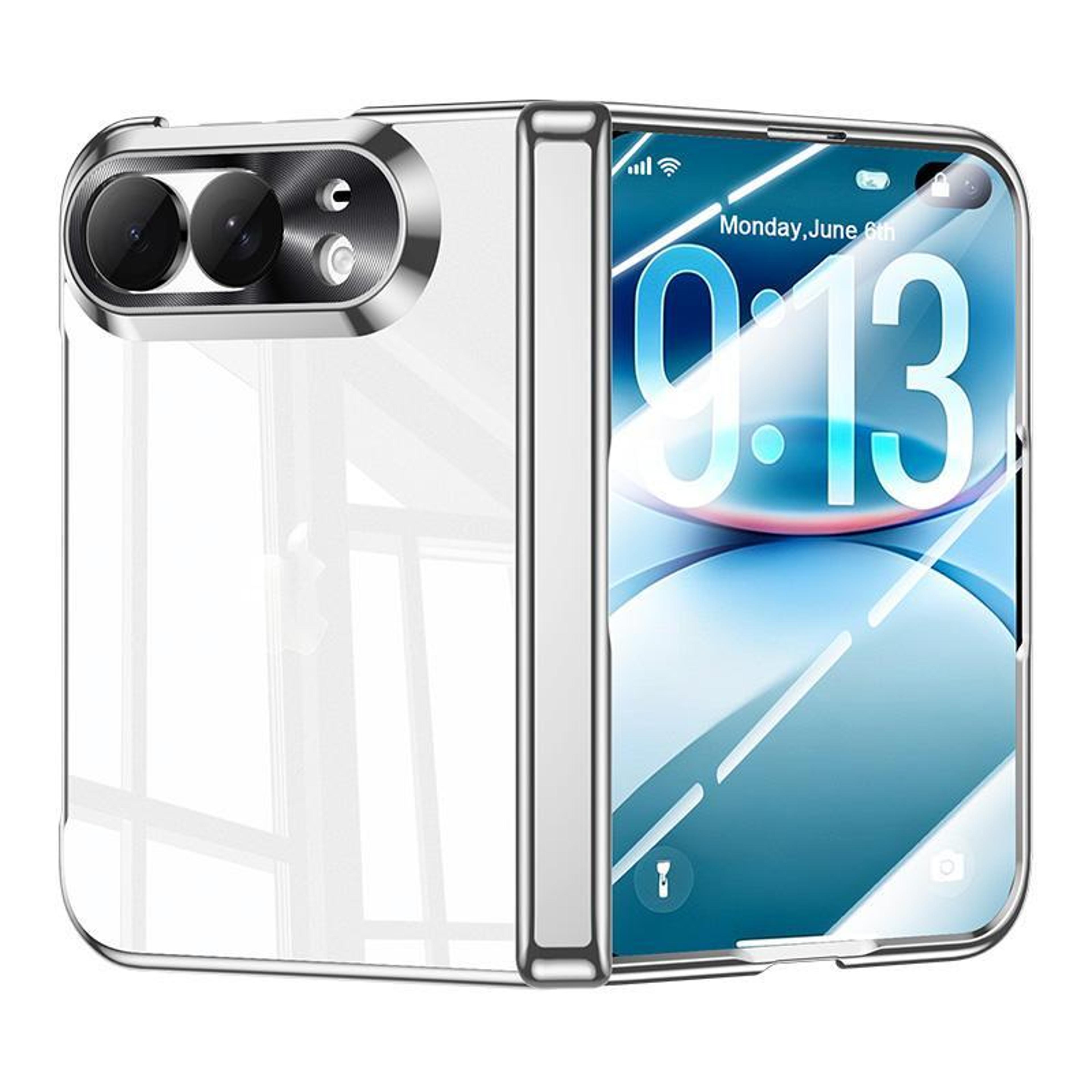 iphone duo transparent shockproof phone case with 360 degree hinge protection