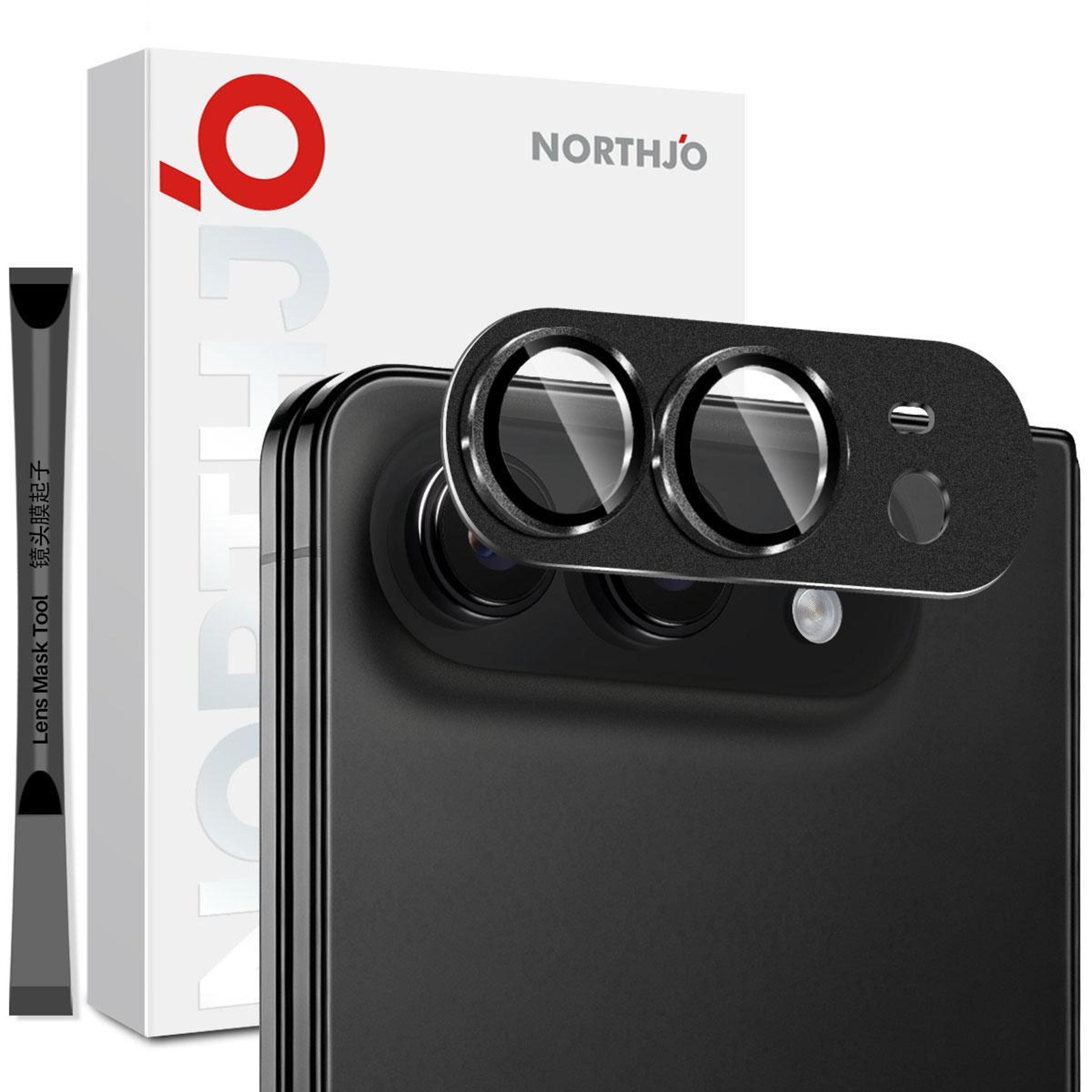 iphone duo camera lens protector with matte metal frame and tempered glass