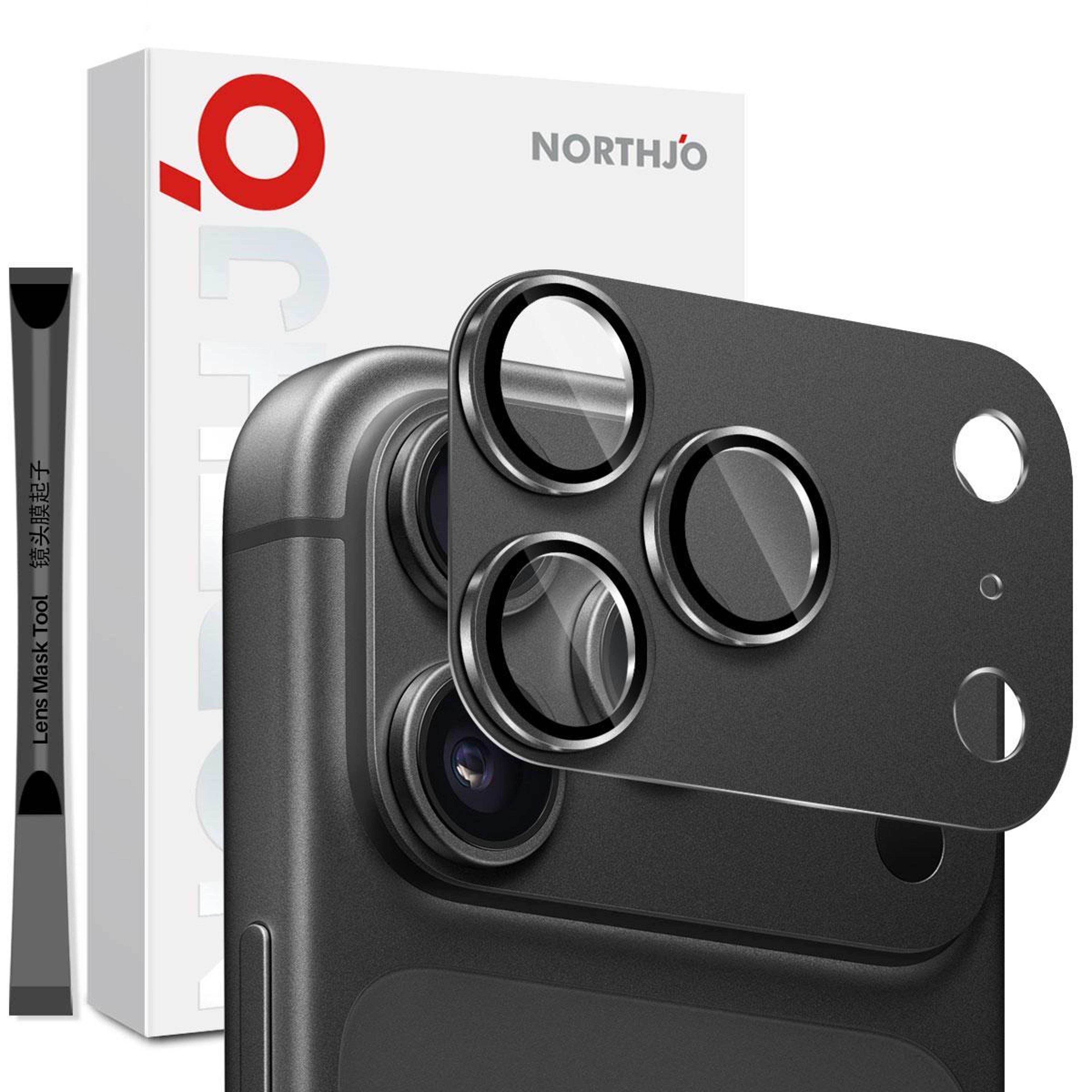iphone 18 pro max camera lens protector with matte metal frame and 9h tempered glass
