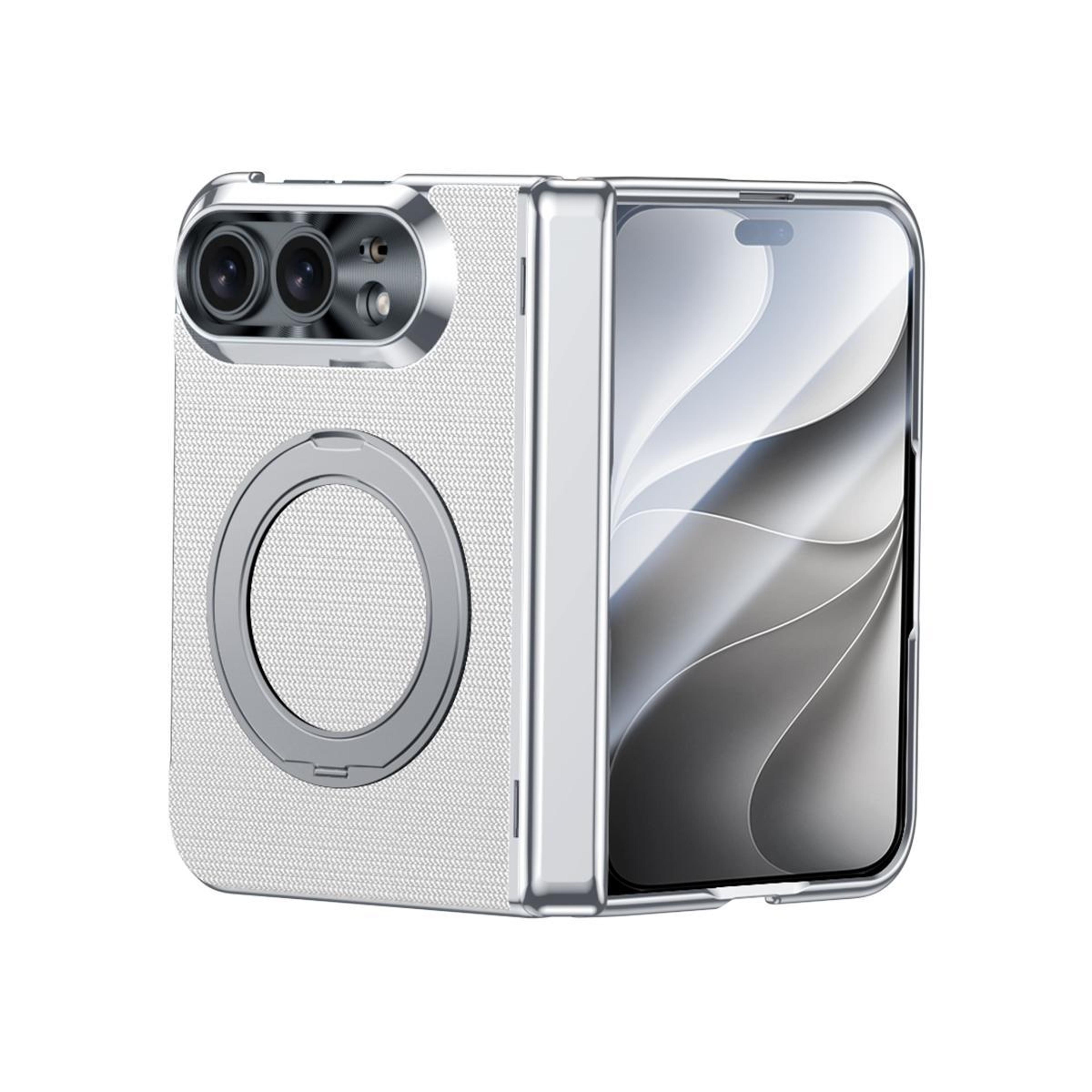iphone duo magnetic ring stand case with screen protector and hinge protection