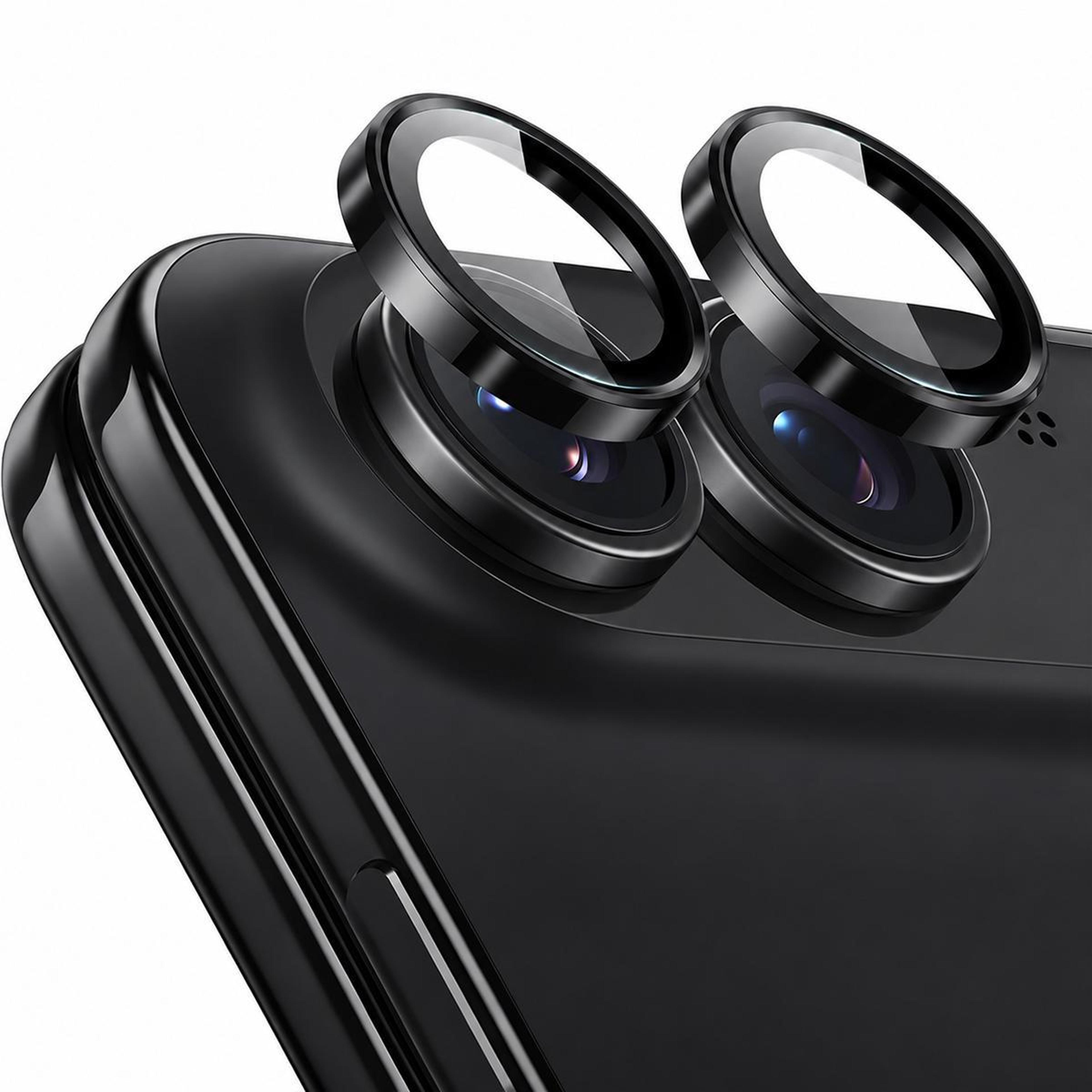 iphone duo camera lens protector with tempered glass and metal bezel