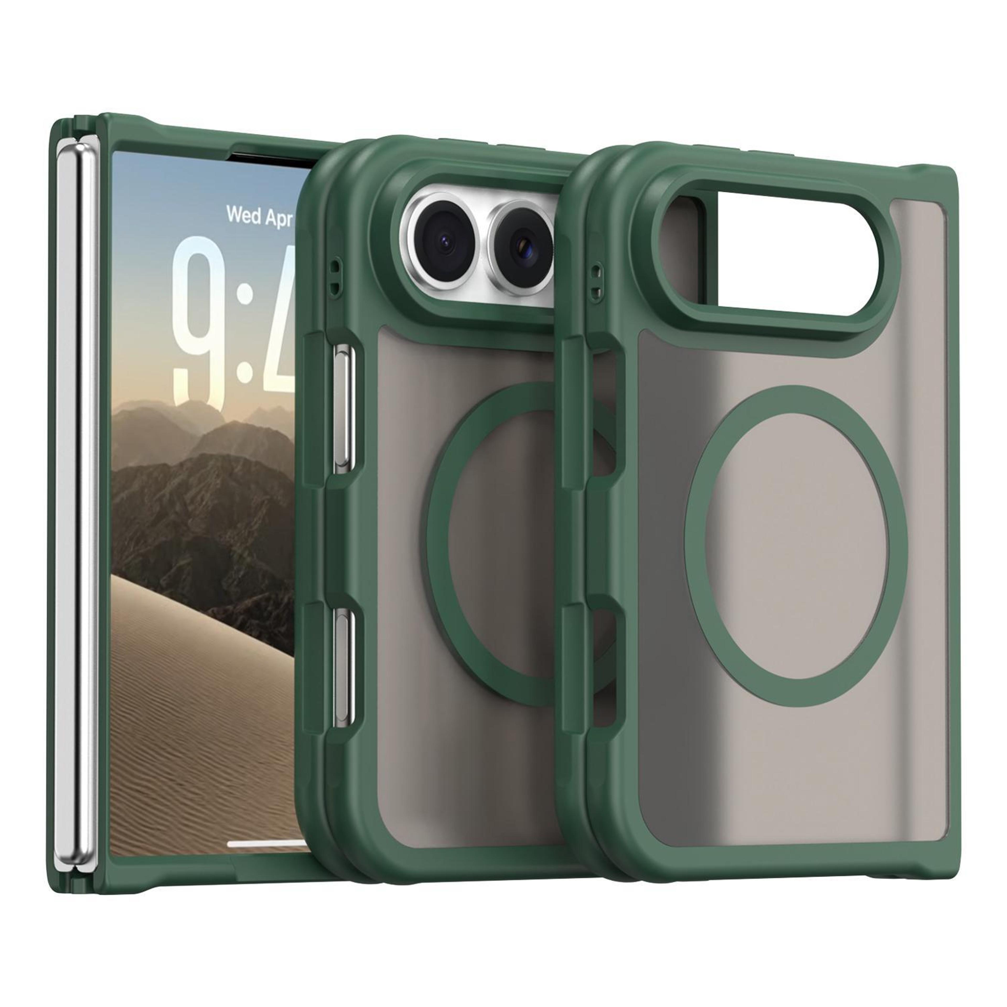 iphone duo magnetic phone case with tpu pc hybrid frosted design