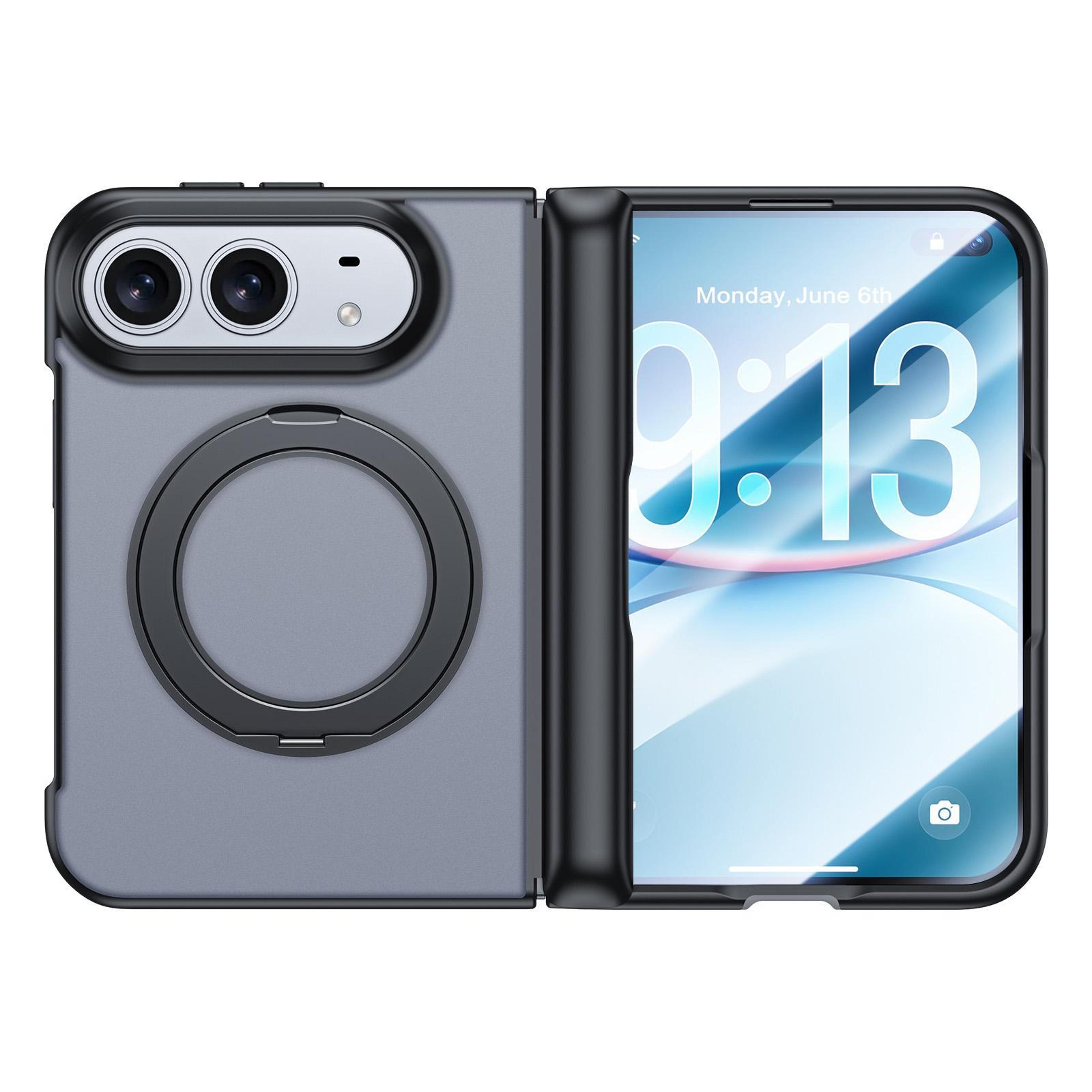 iphone duo magnetic phone case with 360-degree rotating stand and dual-layer protection