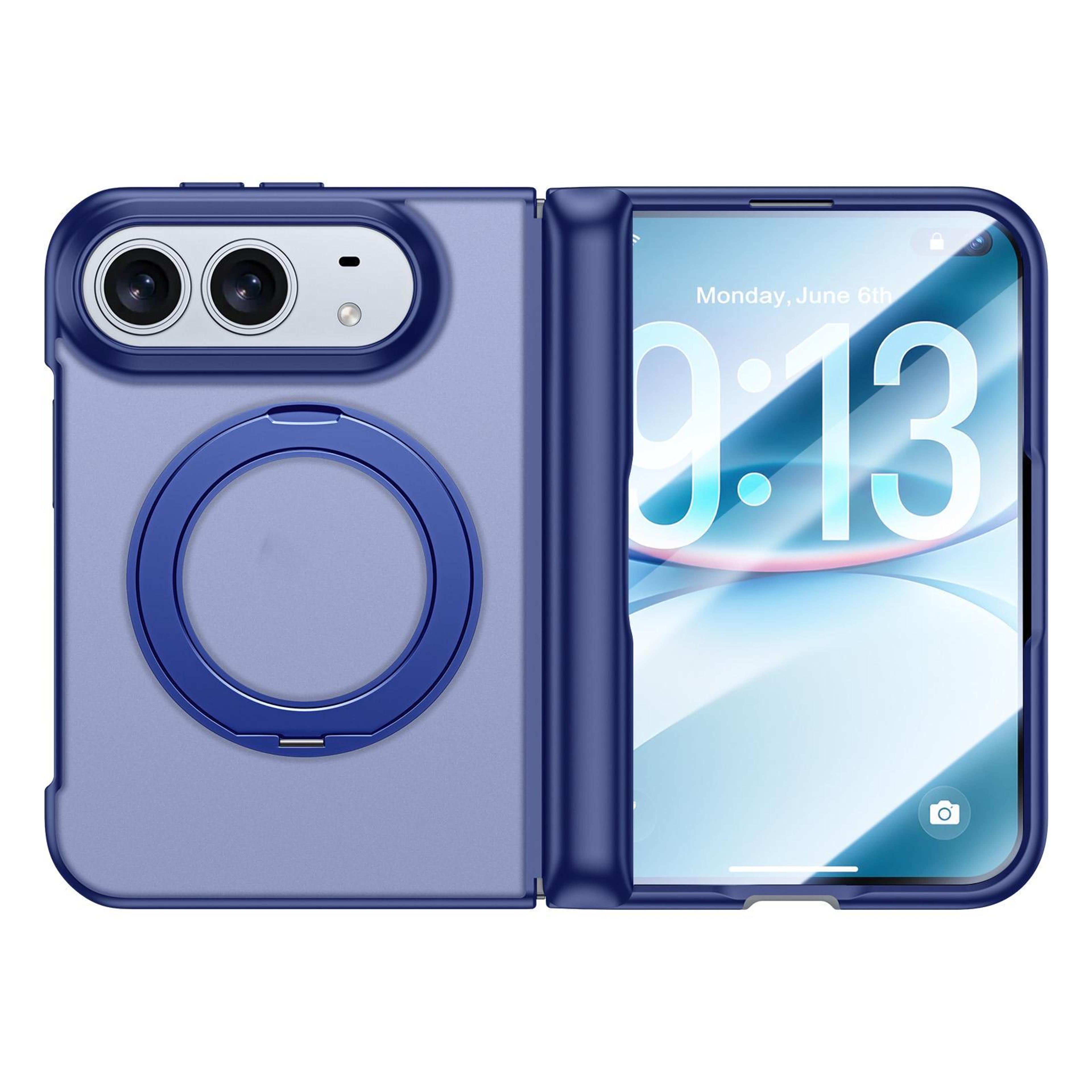 iphone duo magnetic phone case with rotating stand and raised edge protection