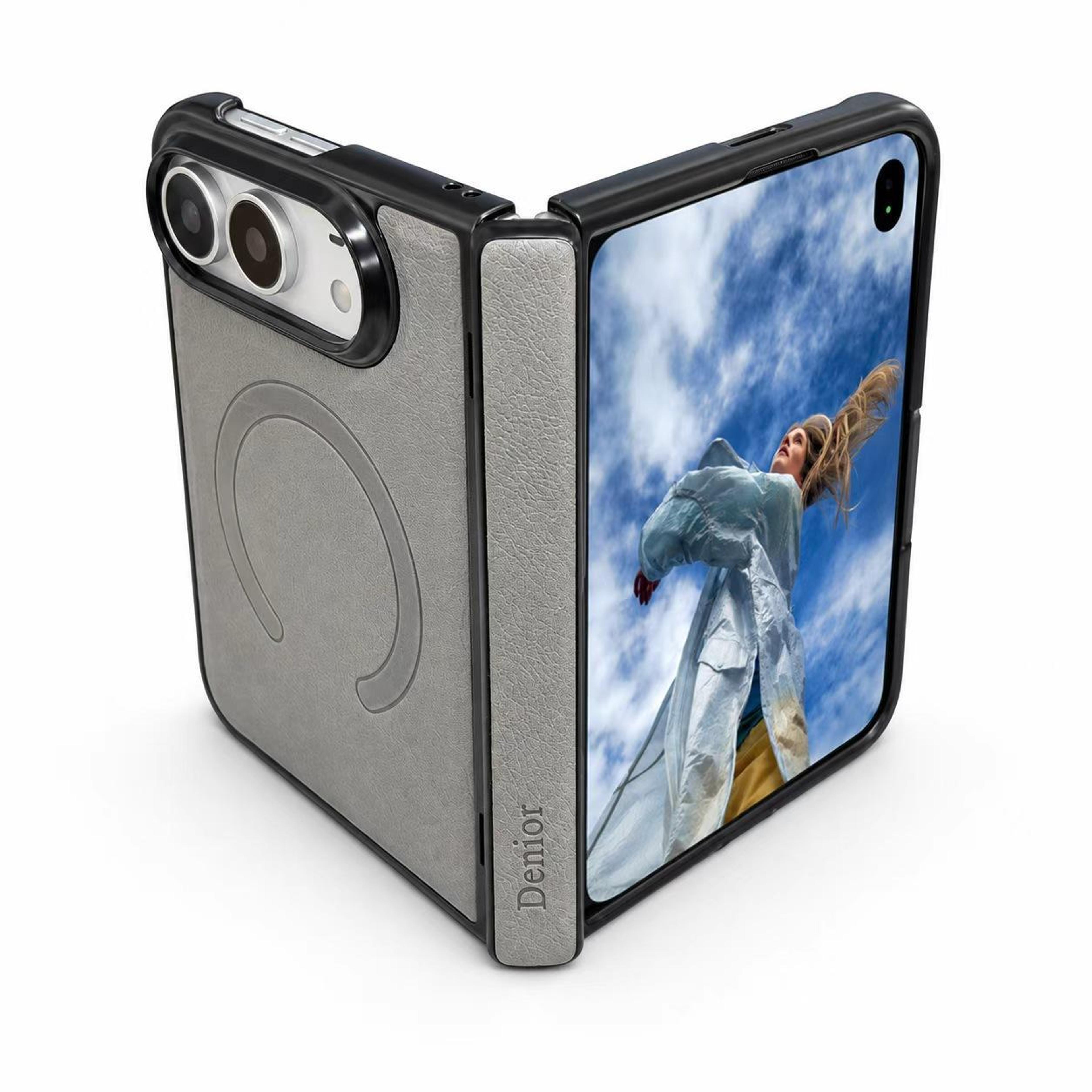 iphone duo magnetic pu vegan leather shockproof phone case