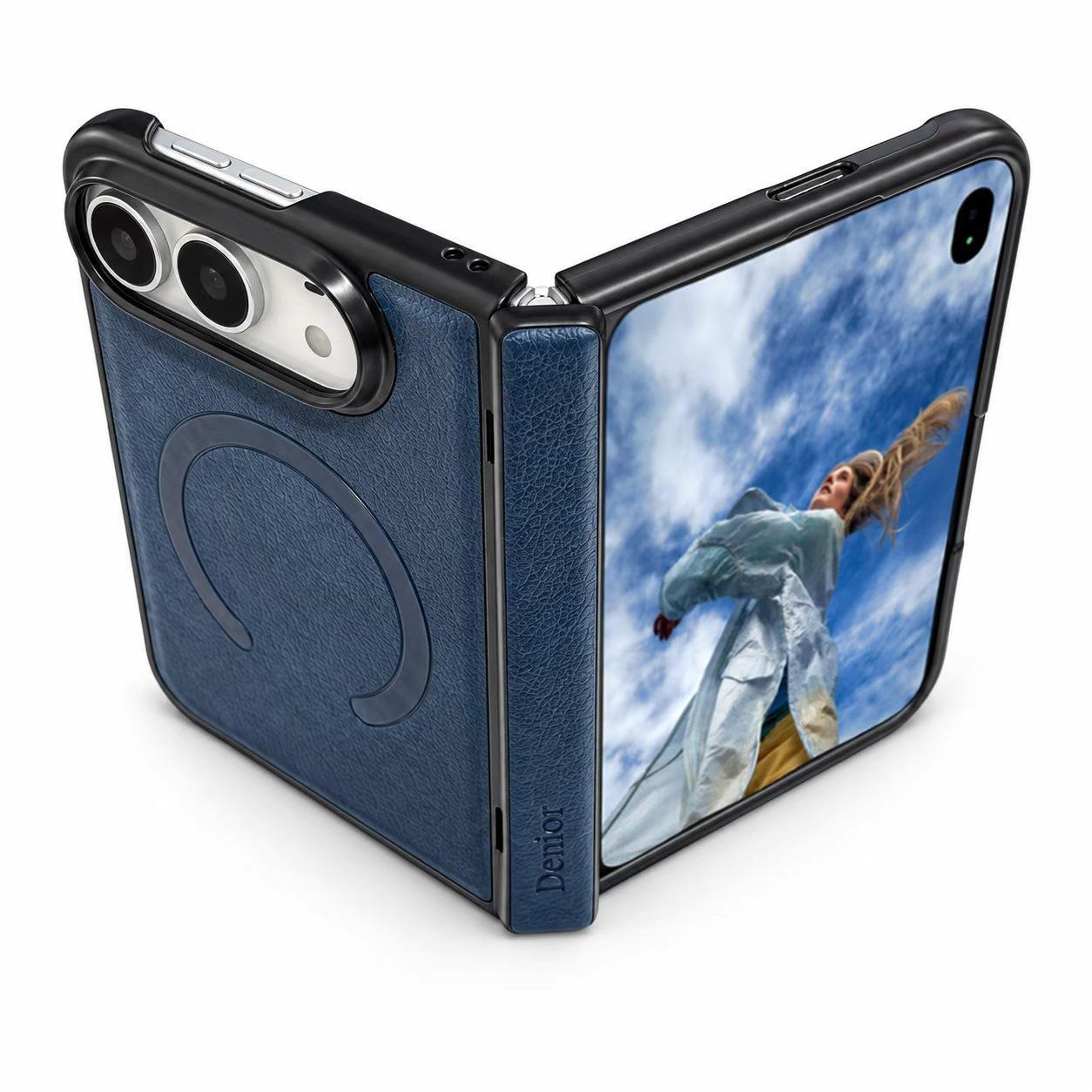 duo magnetic phone case with pu vegan leather and full-body protection