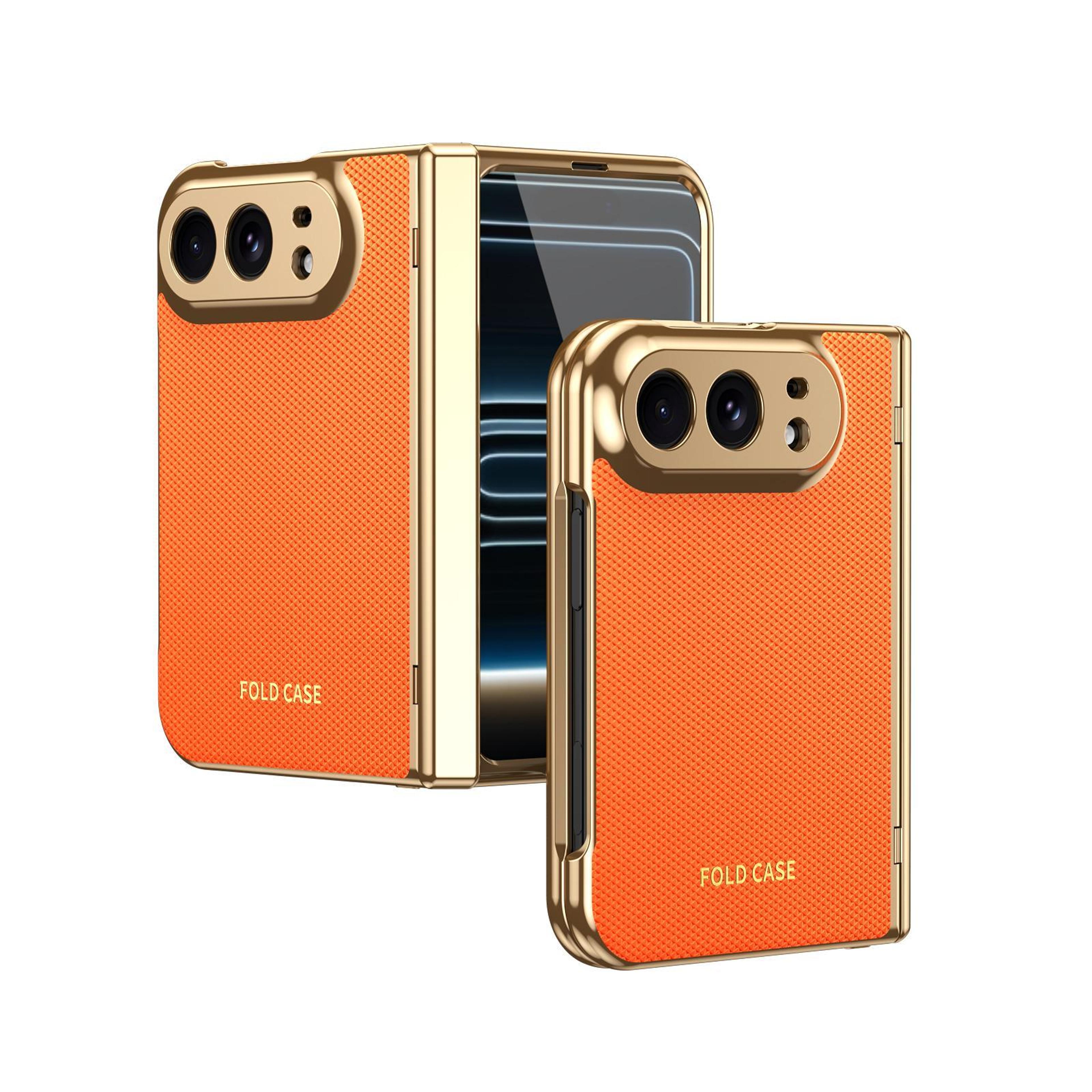 iphone duo protective pc case with tempered glass and pu leather