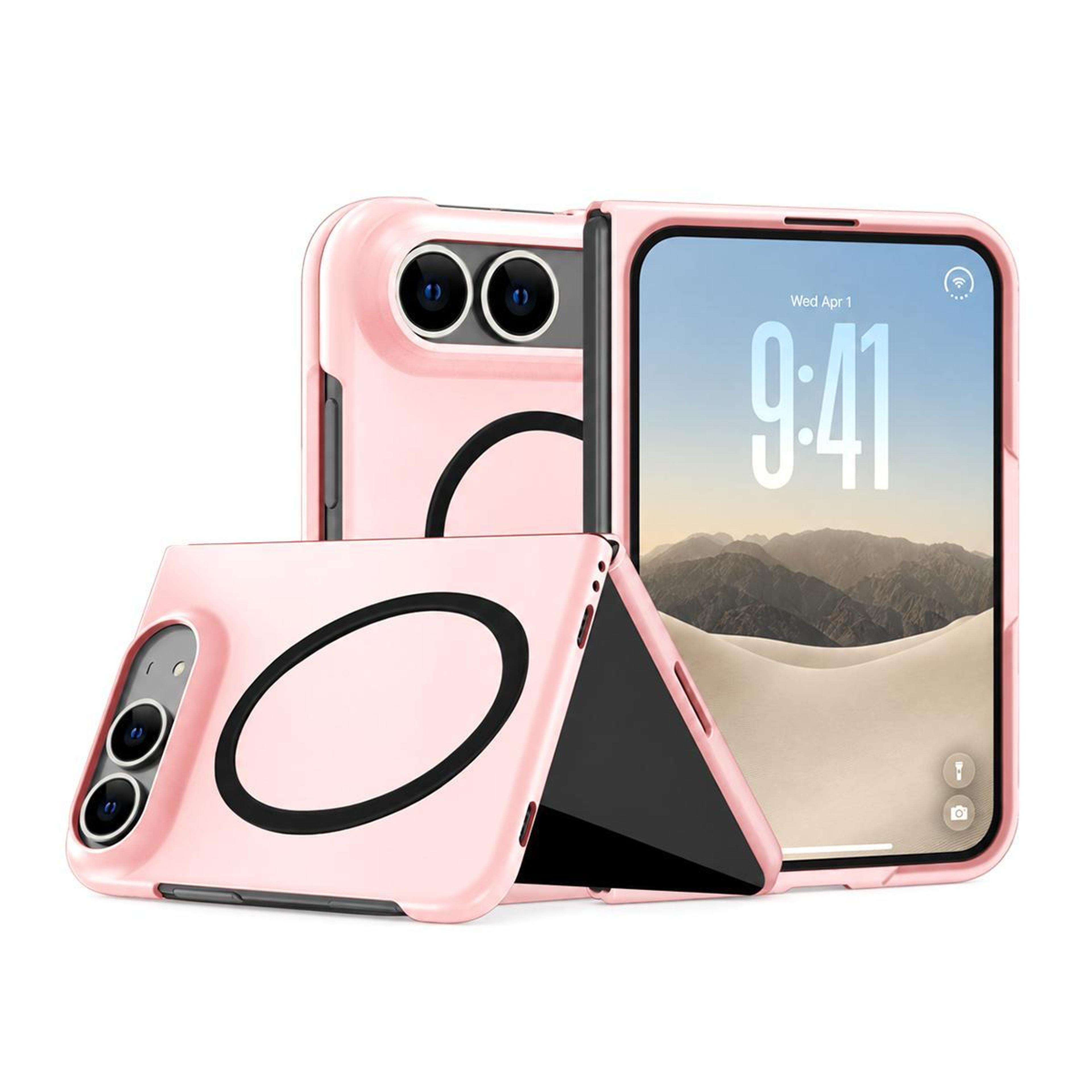iphone duo magnetic shockproof phone case with flip stand