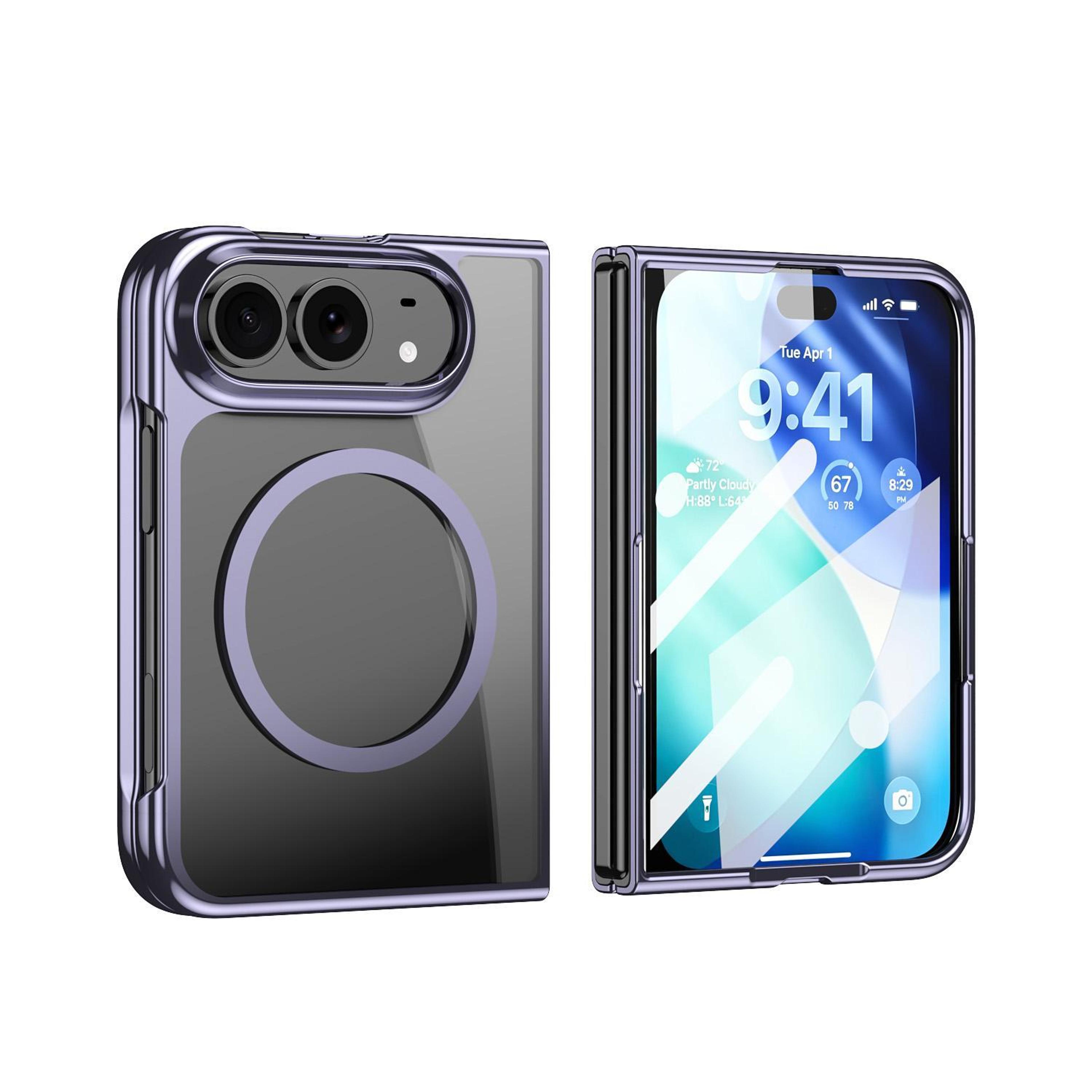 iphone duo clear magnetic case with integrated screen protector and metal stand