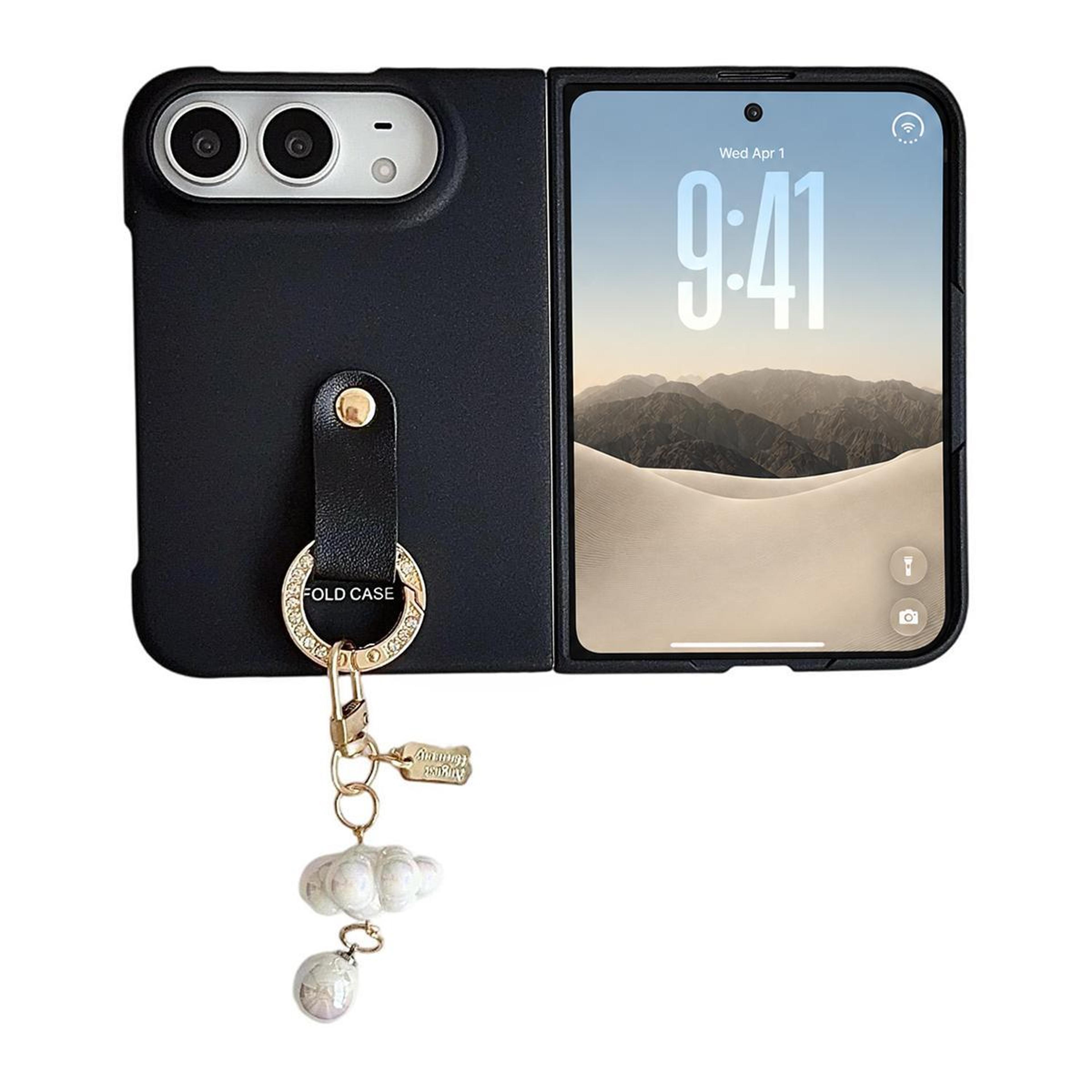iphone duo folding phone case with hand strap and flip stand