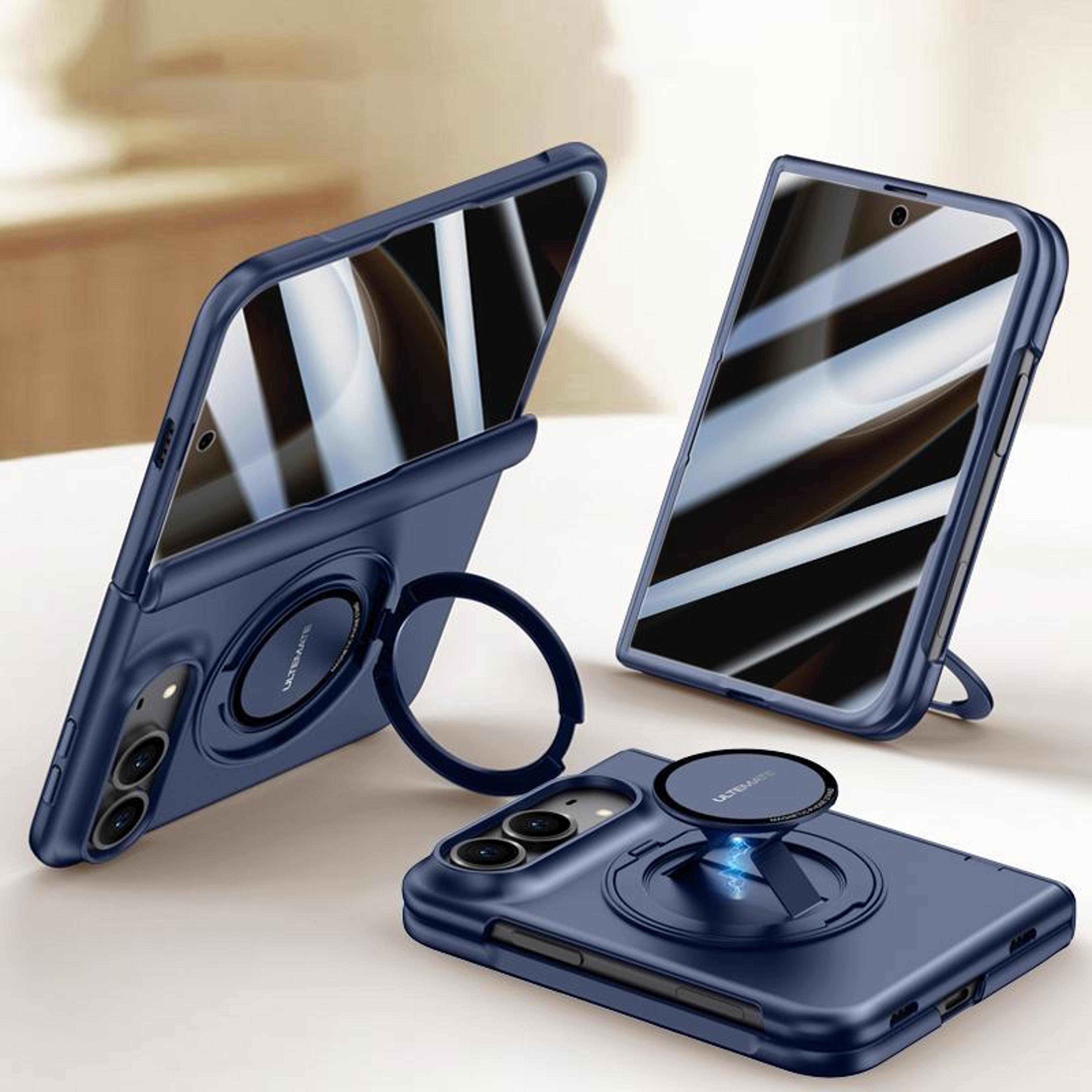 iphone duo full coverage magnetic phone case with privacy screen protector and wrist strap