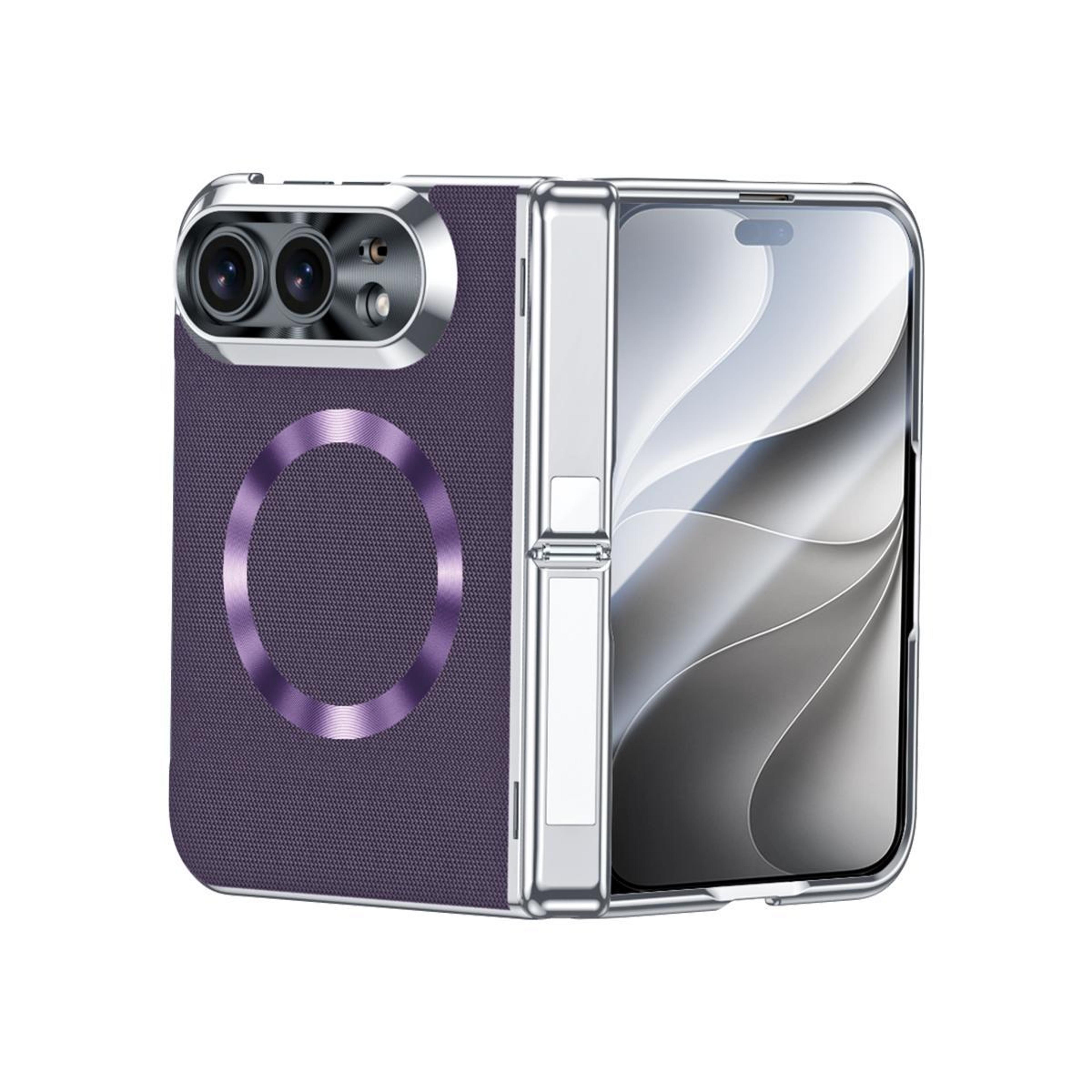 iphone duo magnetic hinge protection case with built-in kickstand and screen protector