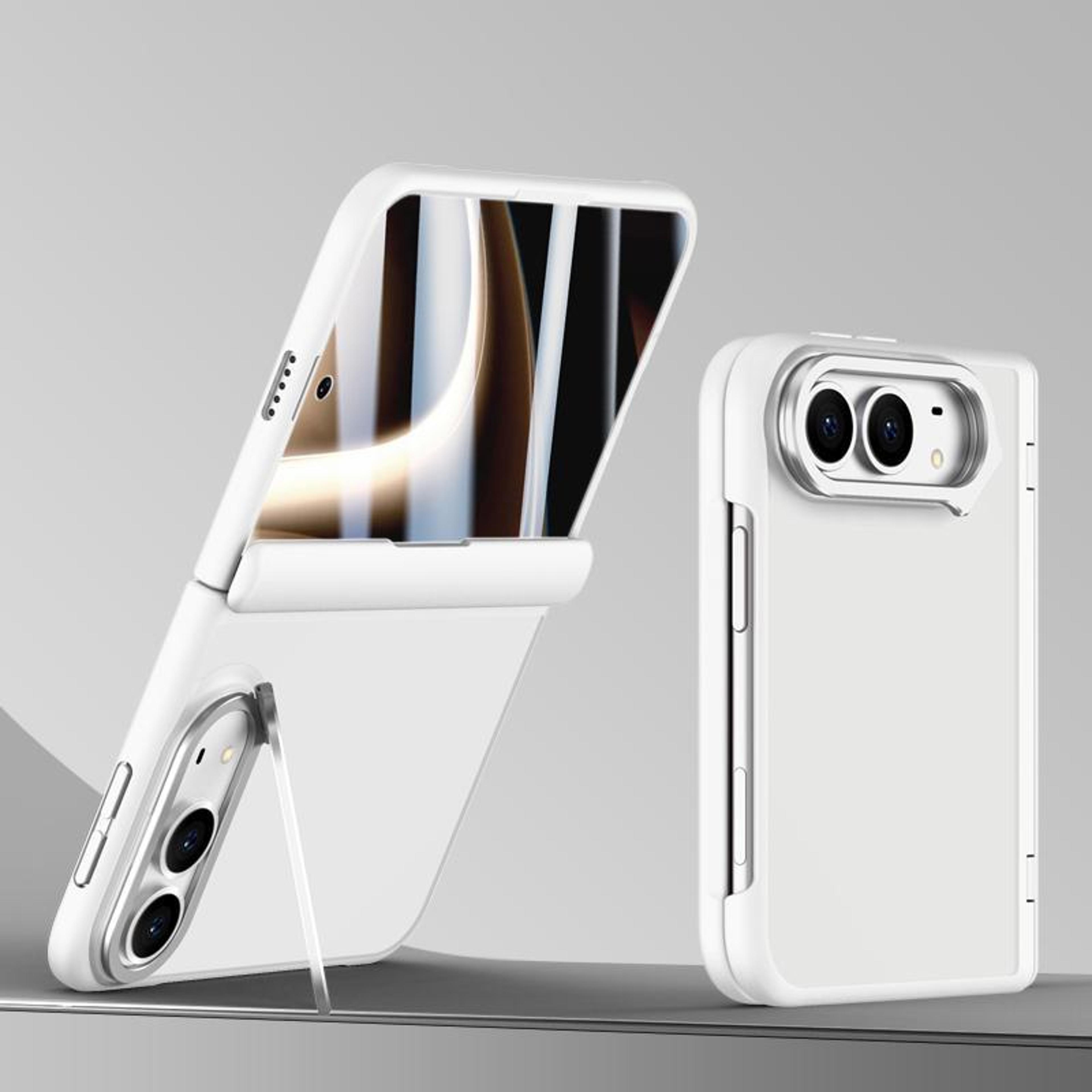 iphone duo full coverage phone case with tempered glass screen protector and rotating camera stand