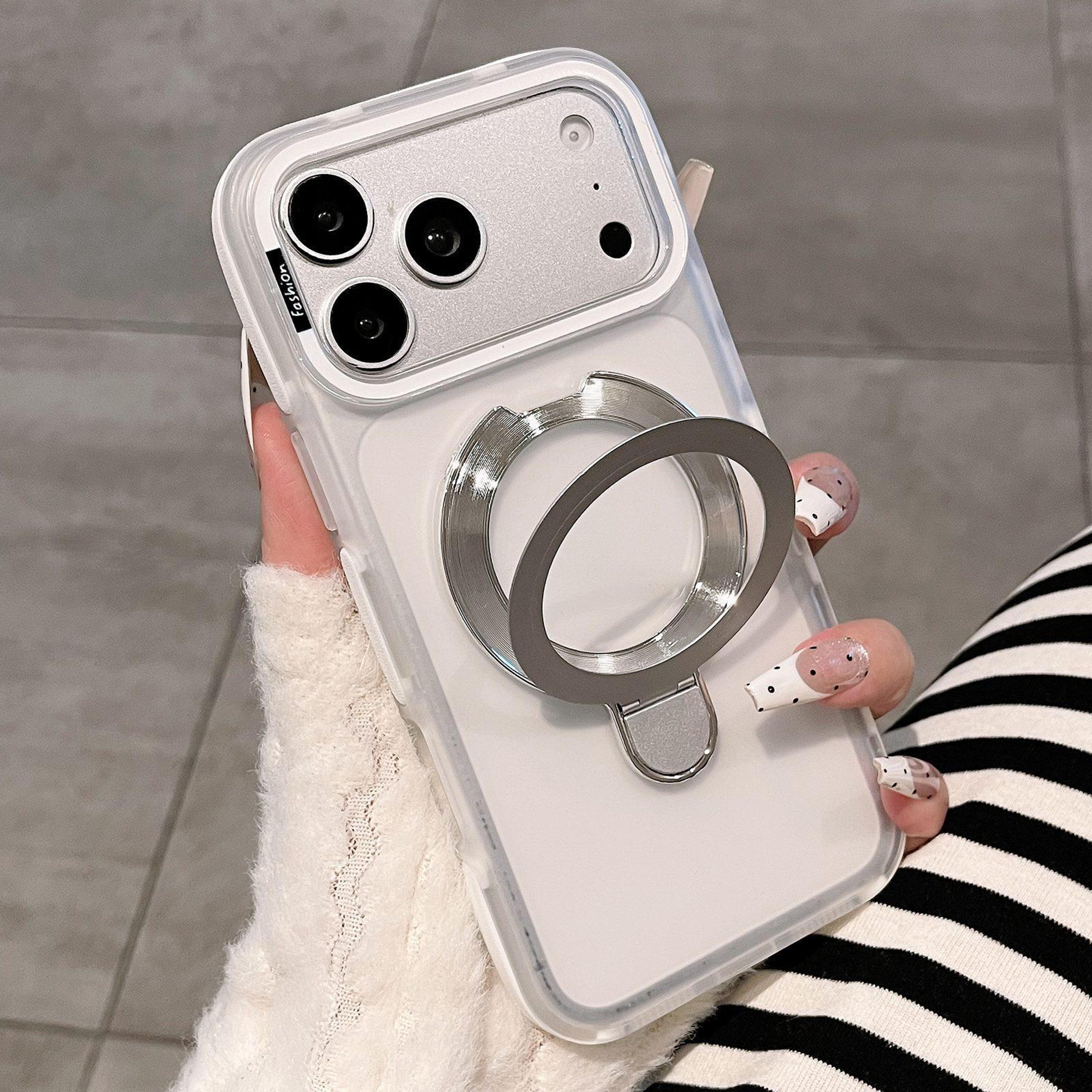 iphone 18 pro max translucent matte phone case with folding stand
