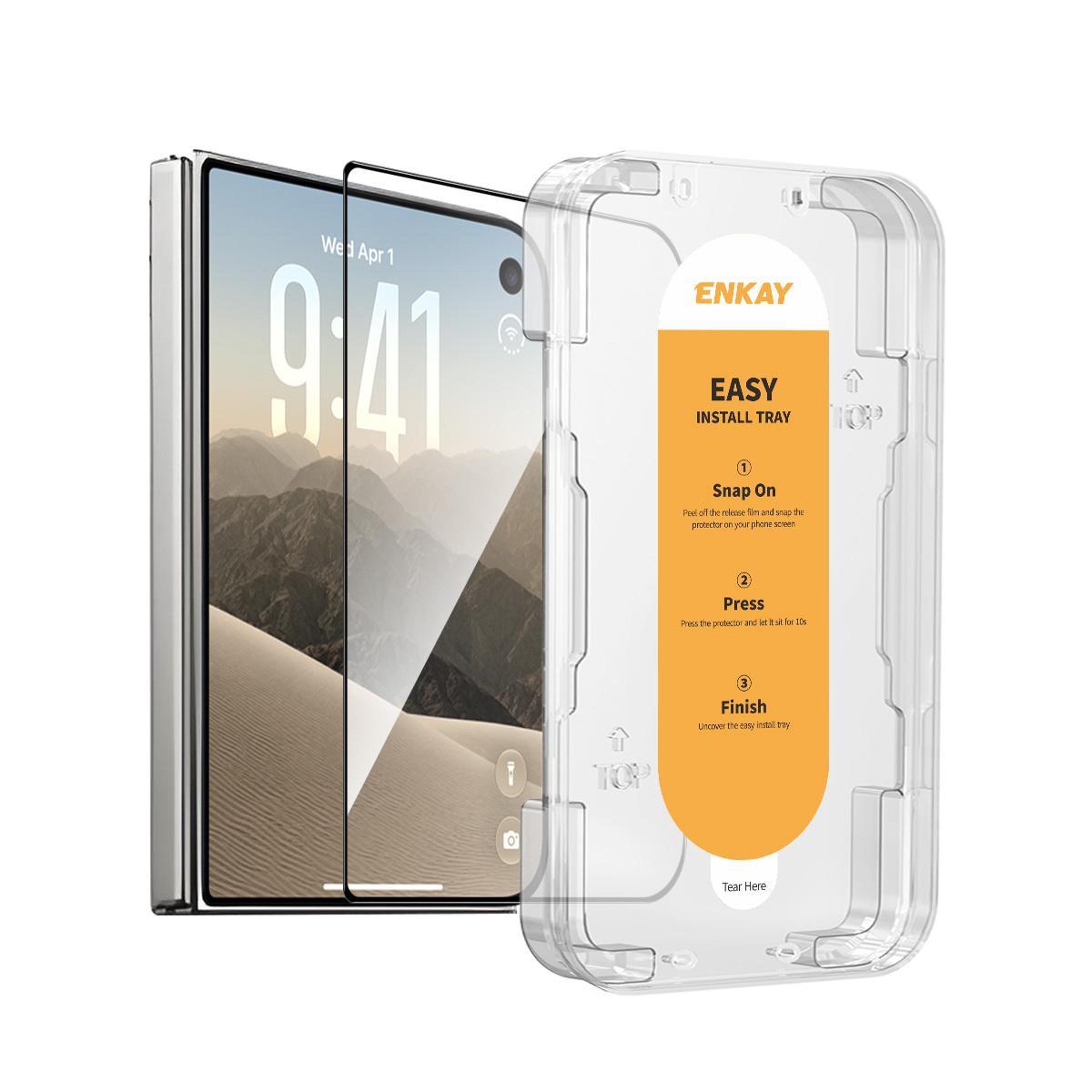 iphone duo full screen tempered glass protector with easy install tray